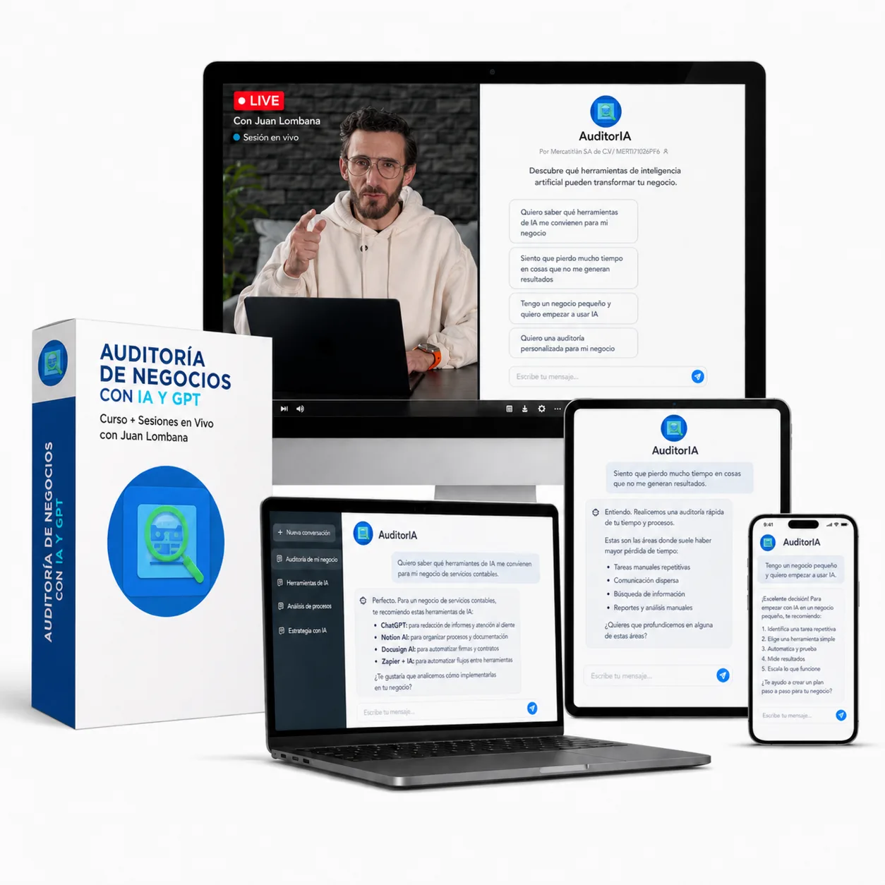 Mockup del Boleto VIP — herramienta personalizada de IA