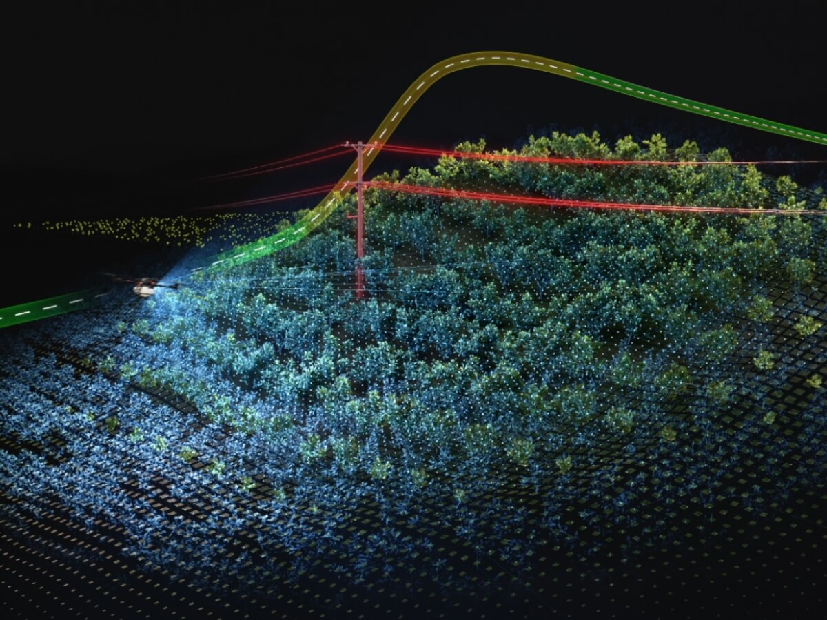 XAG P150 Max agricultural drone using 4D imaging radar to detect obstacles above an orchard.
