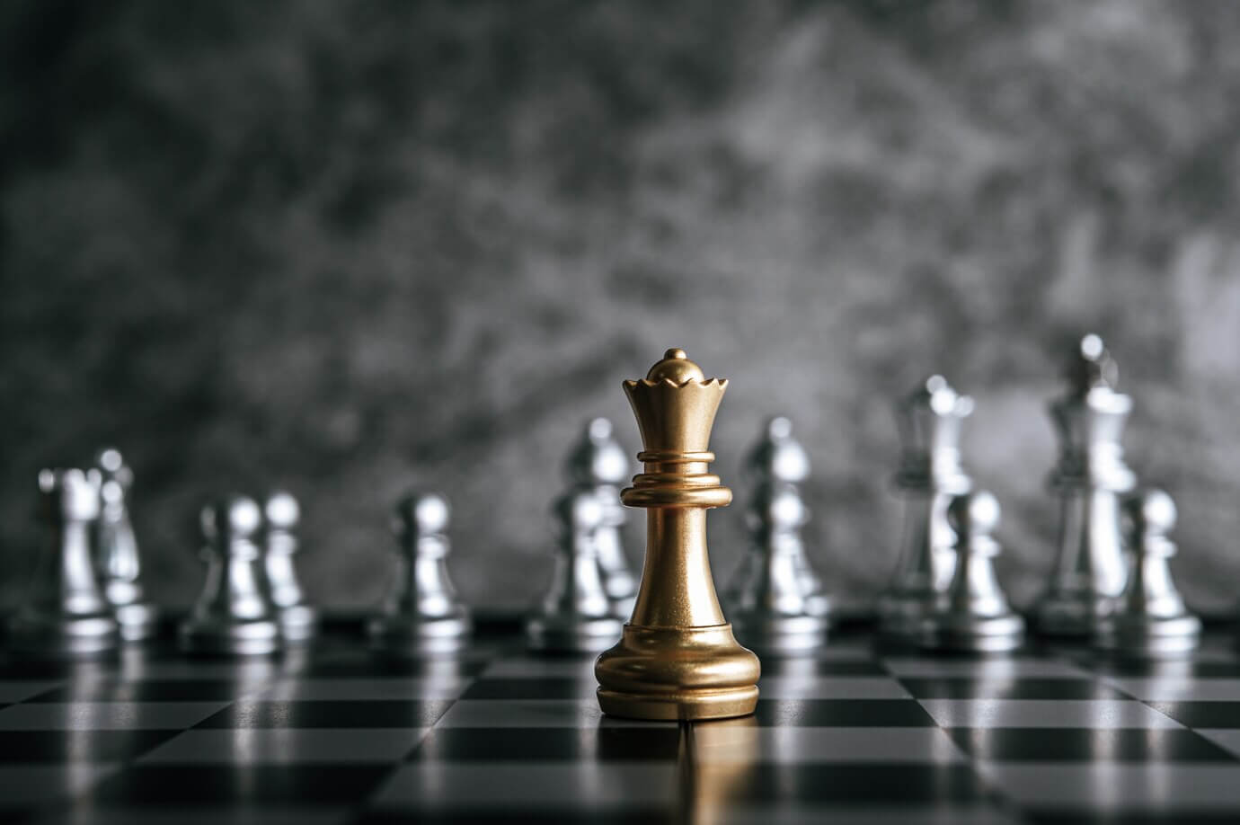gold silver chess chess board game business metaphor leadership concept