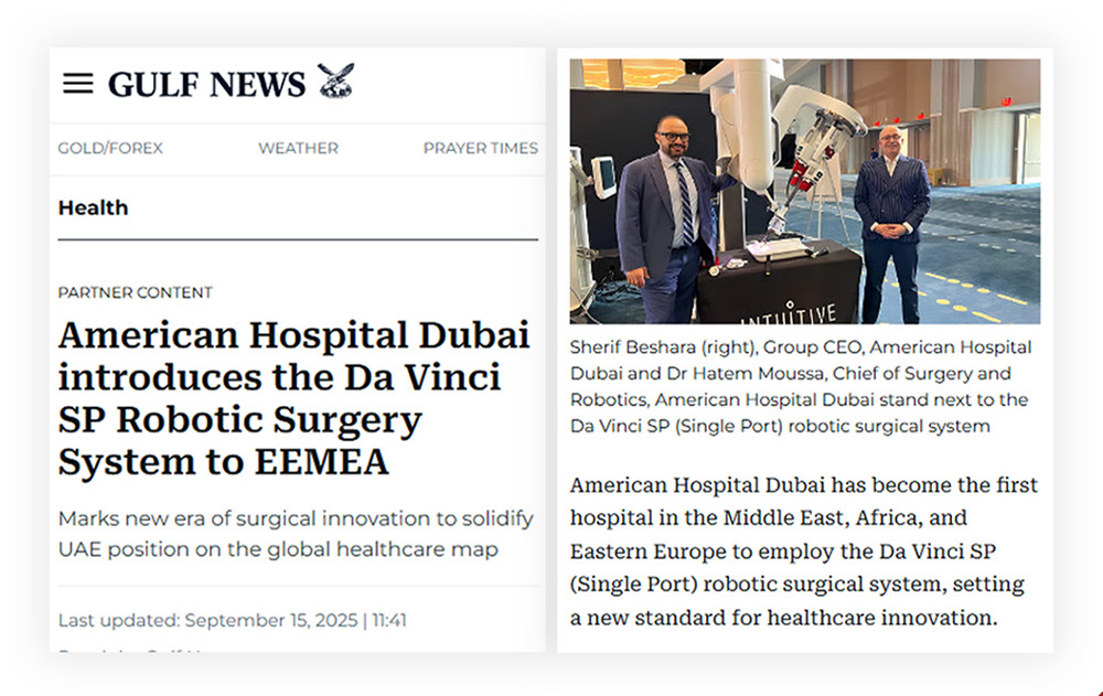 American Hospital Dubai’s introduction of the Da Vinci SP Robotic Surgery System