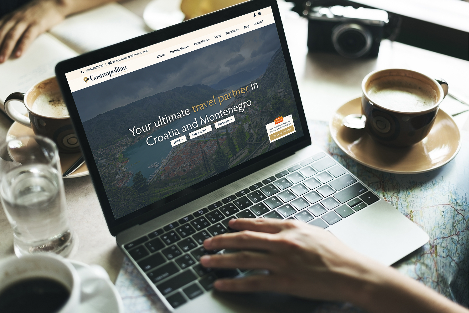 Redesigned travel website showcasing clear messaging and streamlined booking functionality for tourism in Croatia and Montenegro.