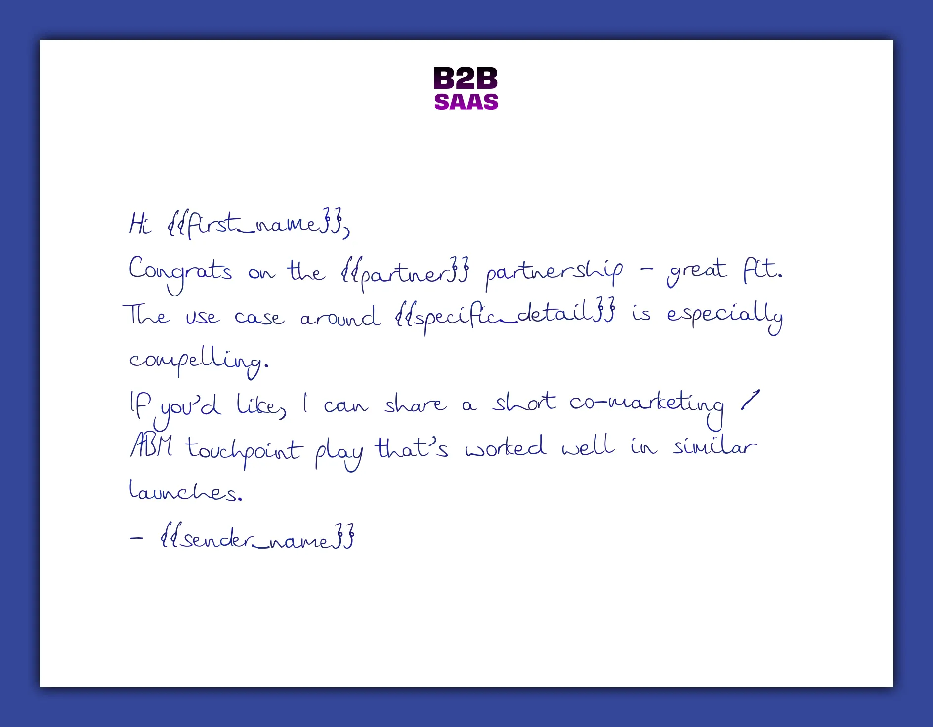 New partnership congratulations handwritten note example