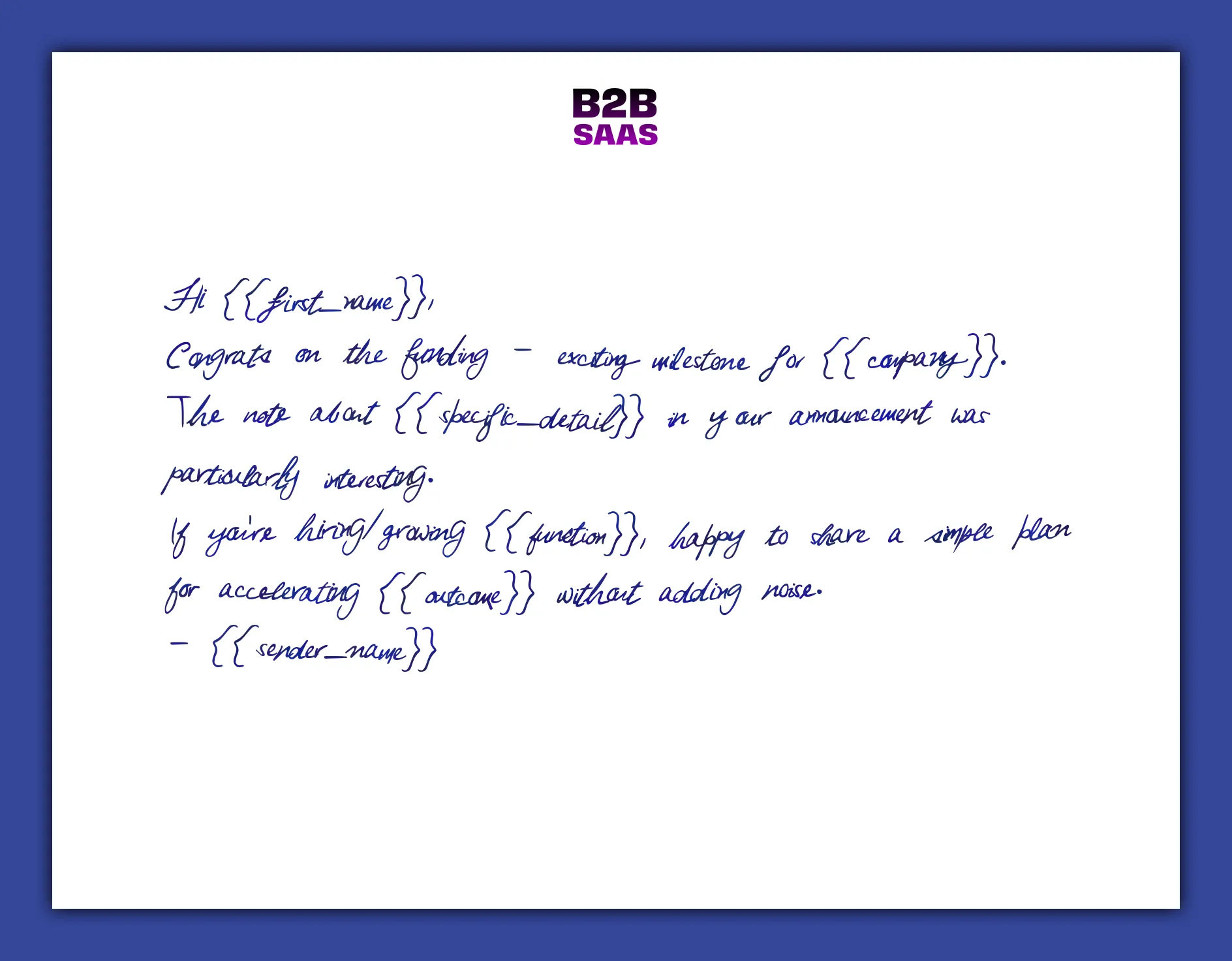 Congratulations note for funding round example