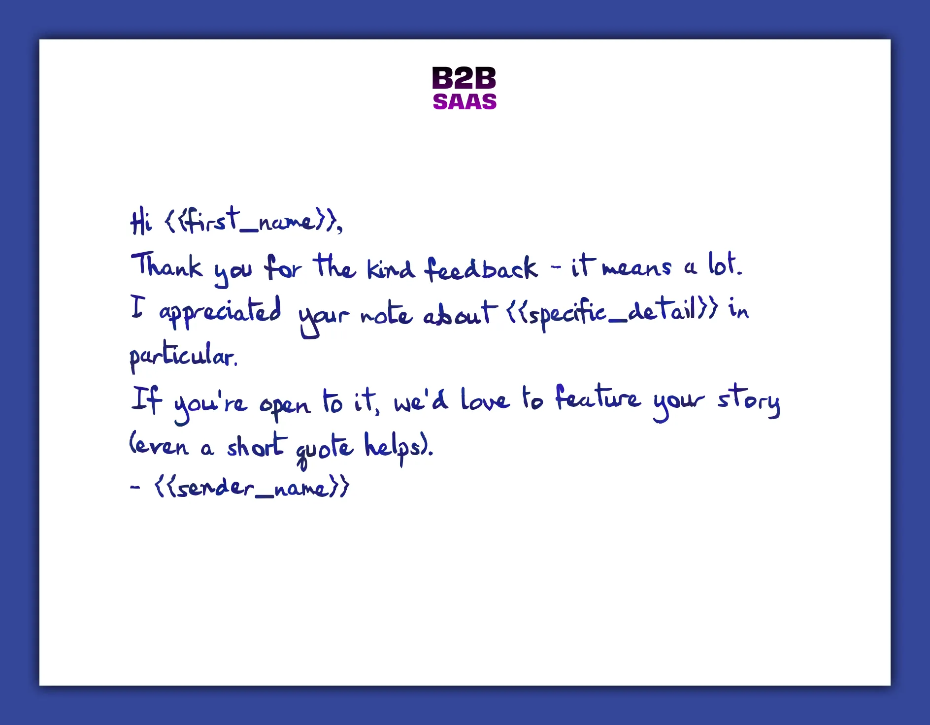 Promoter to advocacy handwritten note example