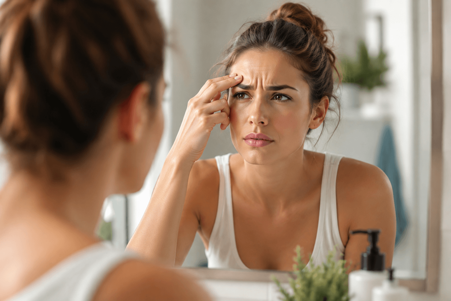 Woman receiving a Dysport treatment for expression lines at a med spa in McMurray, Pennsylvania
