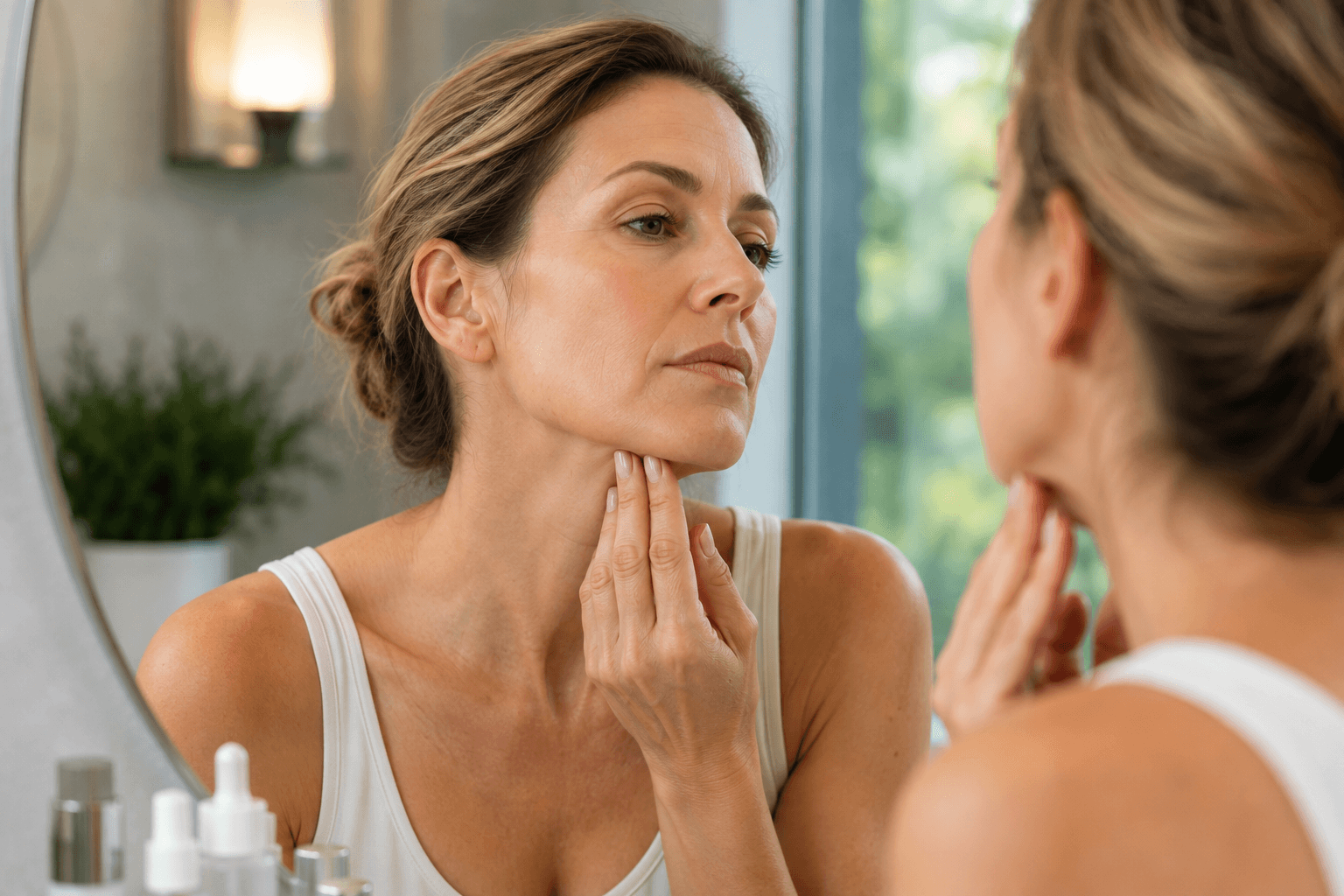Skin tightening consultation for jawline laxity using Xerf Skin Treatment in McMurray, Pennsylvania