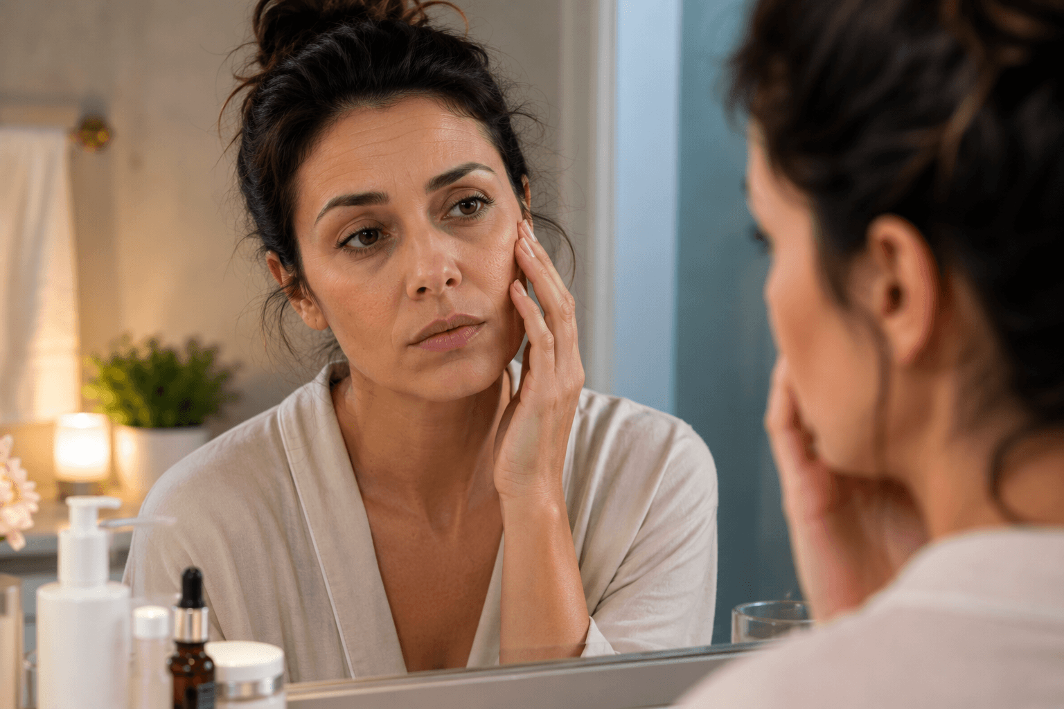 Esthetician performing a professional facial treatment on a client at a med spa in McMurray, Pennsylvania