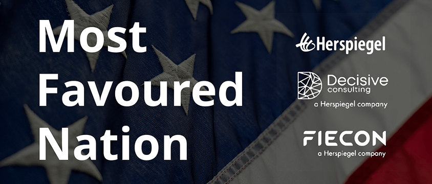American Flag with Most Favoured naition as title