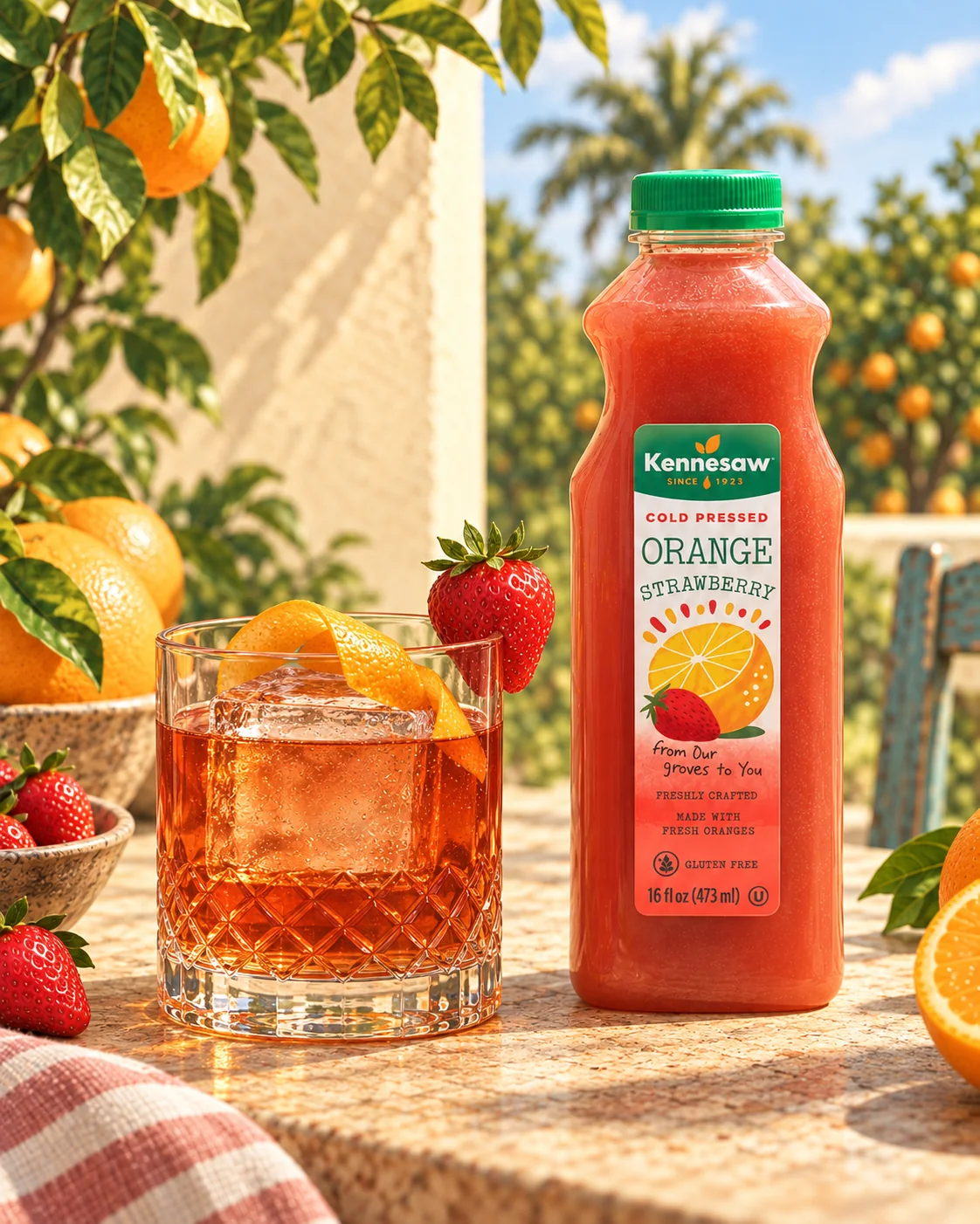 Strawberry Orange Old Fashioned