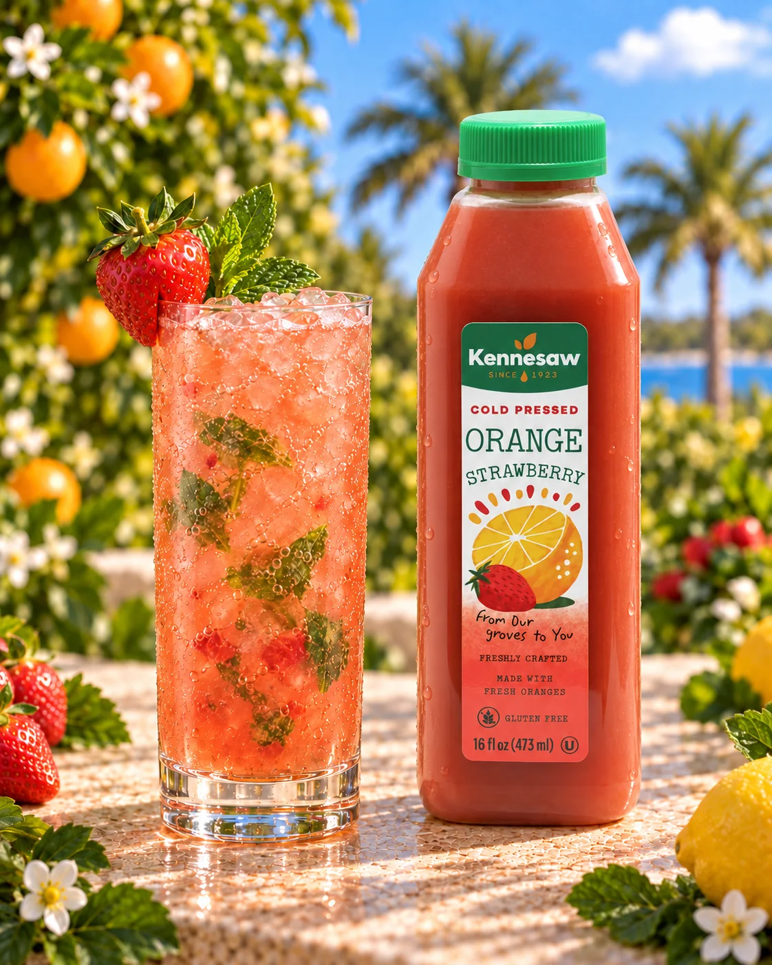 Strawberry Lemonade Mojito Mocktail