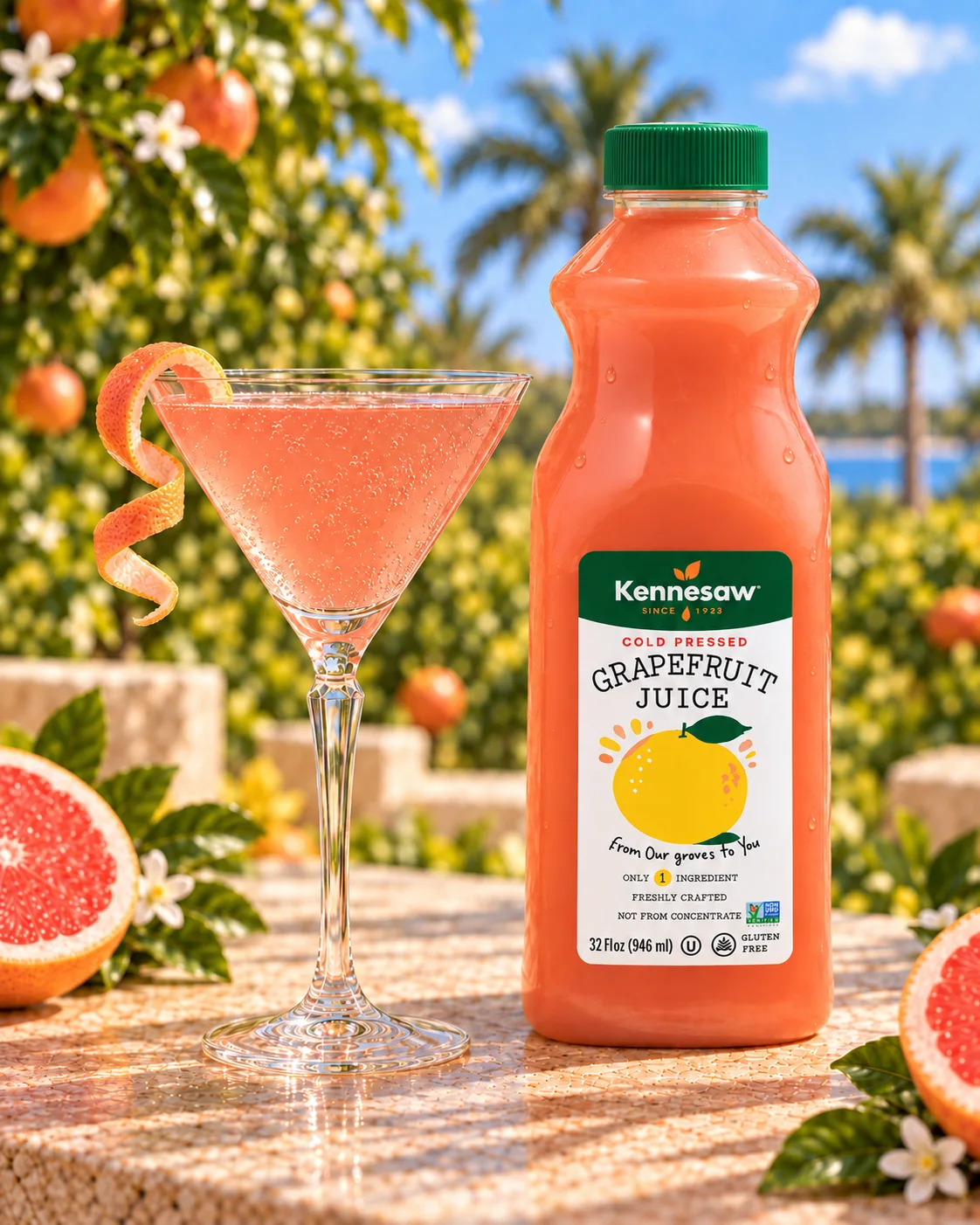 Pink Citrus Martini Mocktail