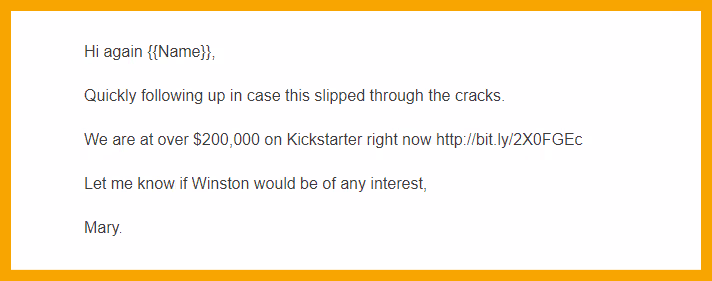 follow up message for pr campaign