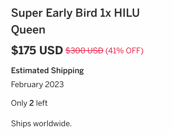Indiegogo Perk Quantity
