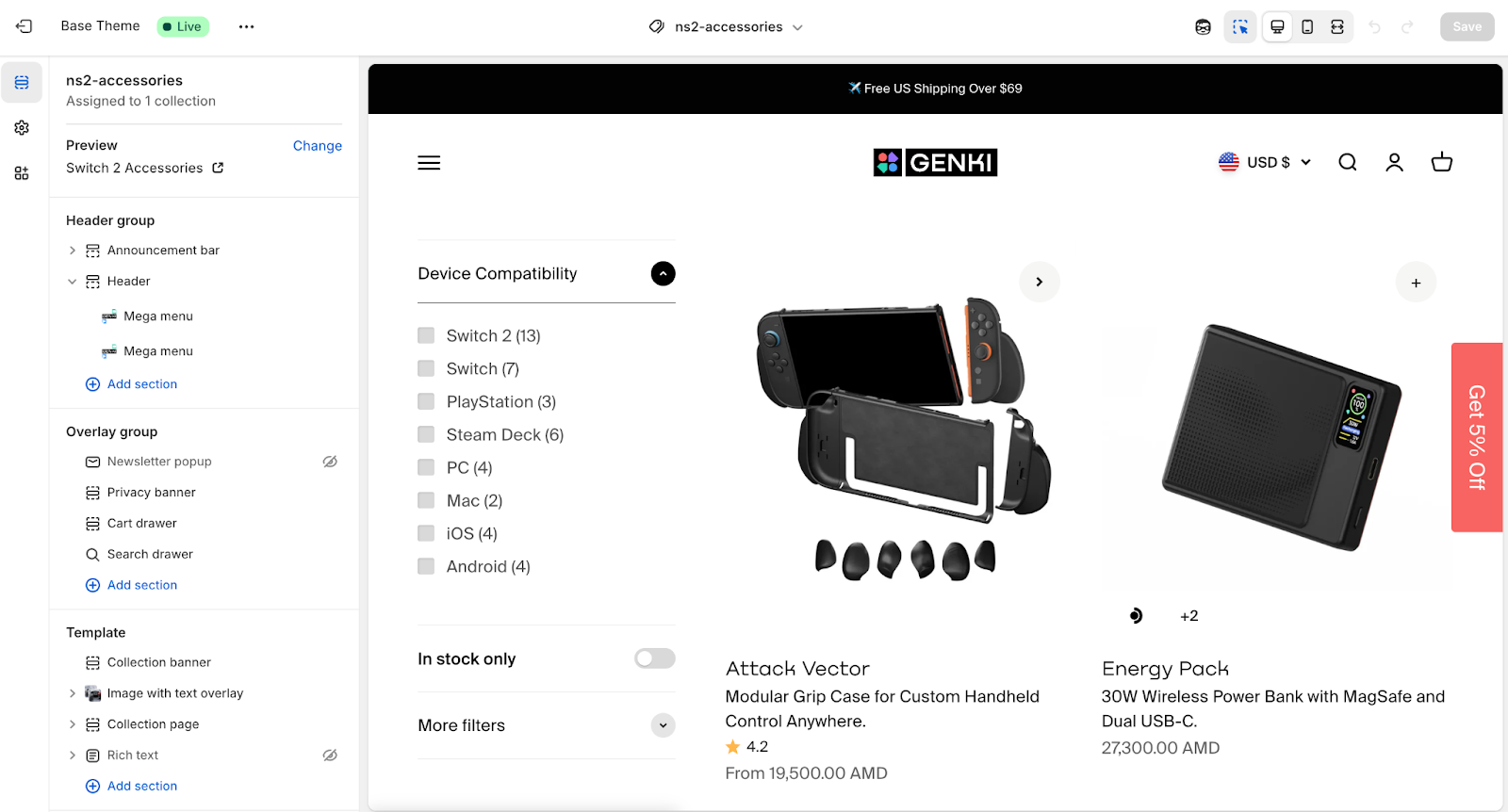 shopify collection page customization