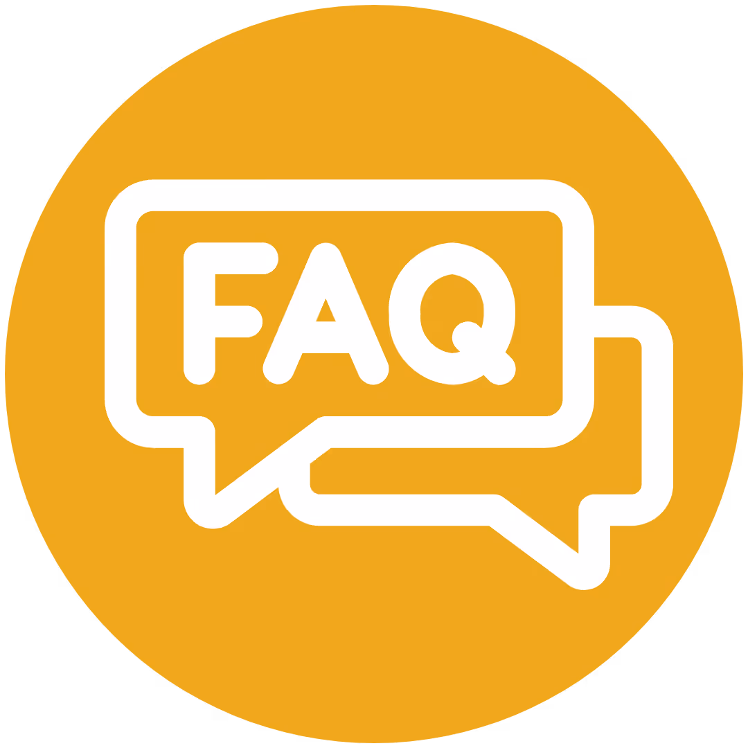 Yellow icon of FAQs