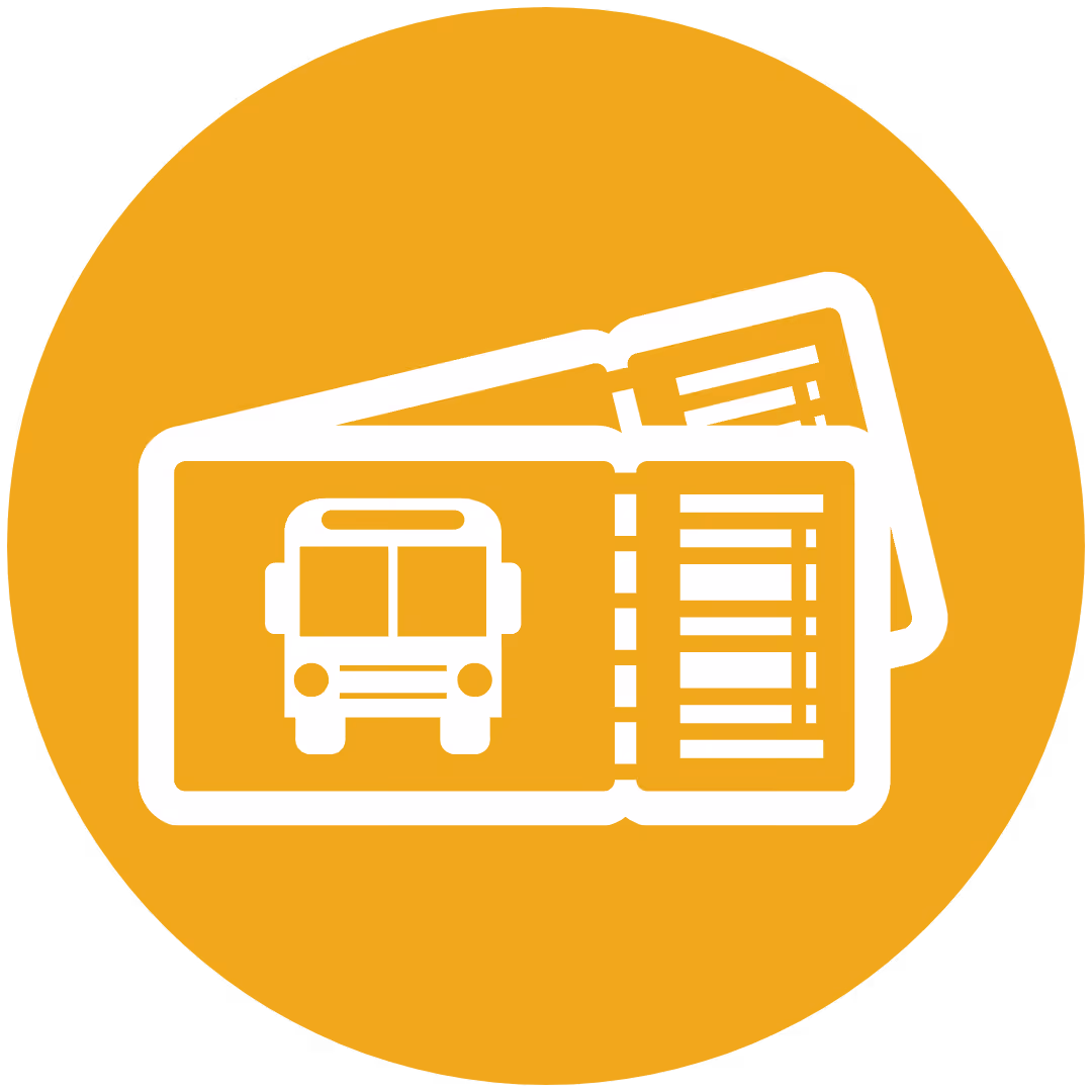yellow icon of bus ticket