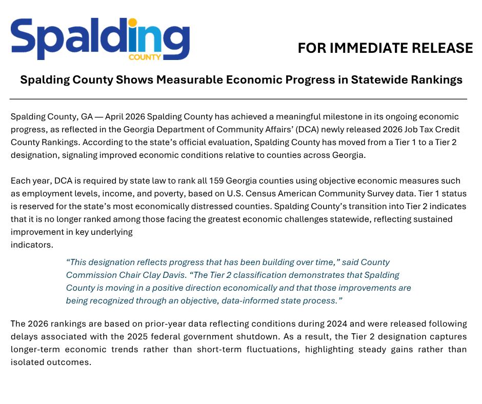 Spalding Leisure Services Bain Proctor Lifetime Volunteer Service Award recognizing outstanding commitment to community service, nominations due by Friday, March 20, 2026.