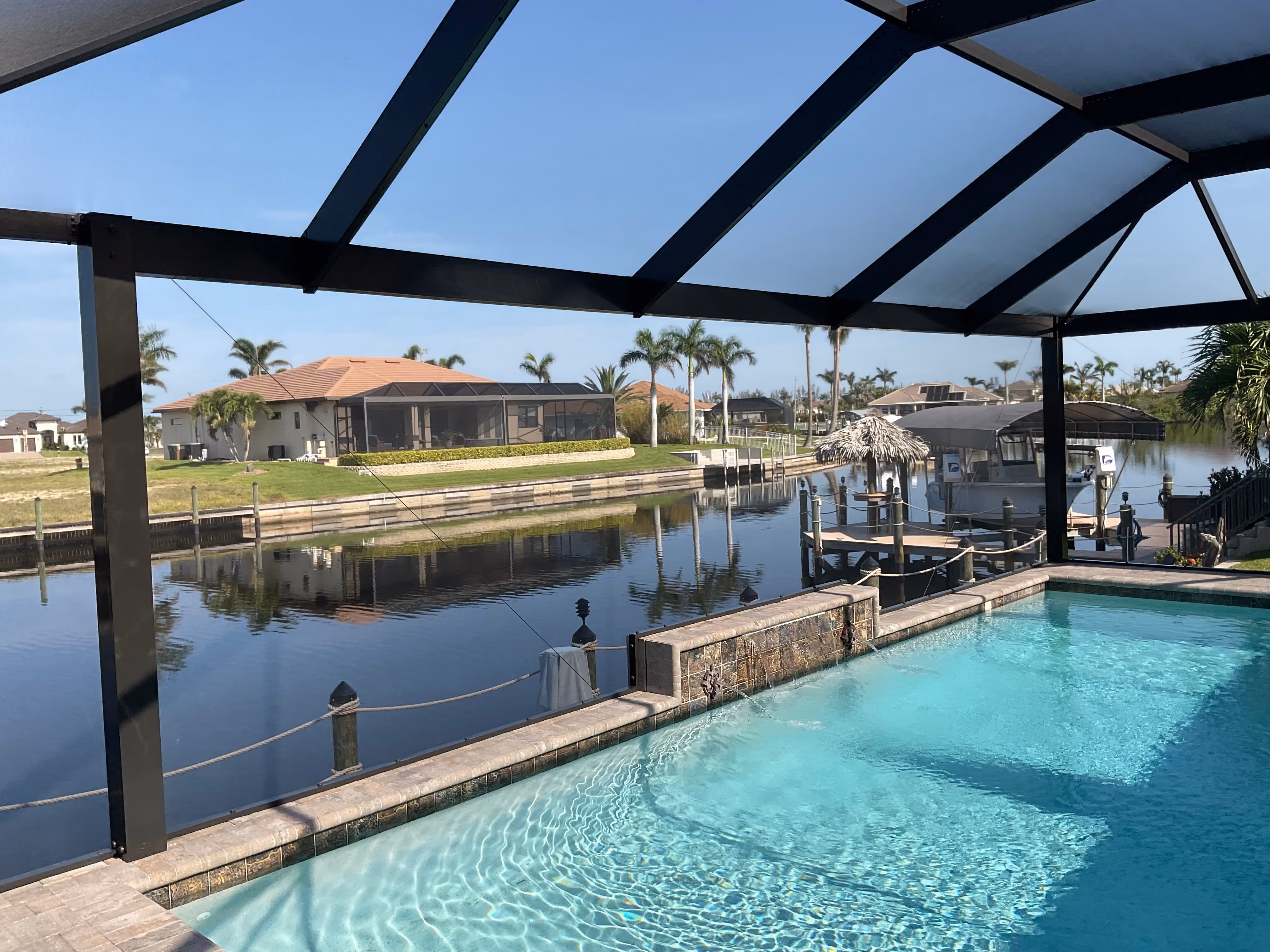 Backyard pool screen enclosure installation South Florida — AB Aluminum & Screens