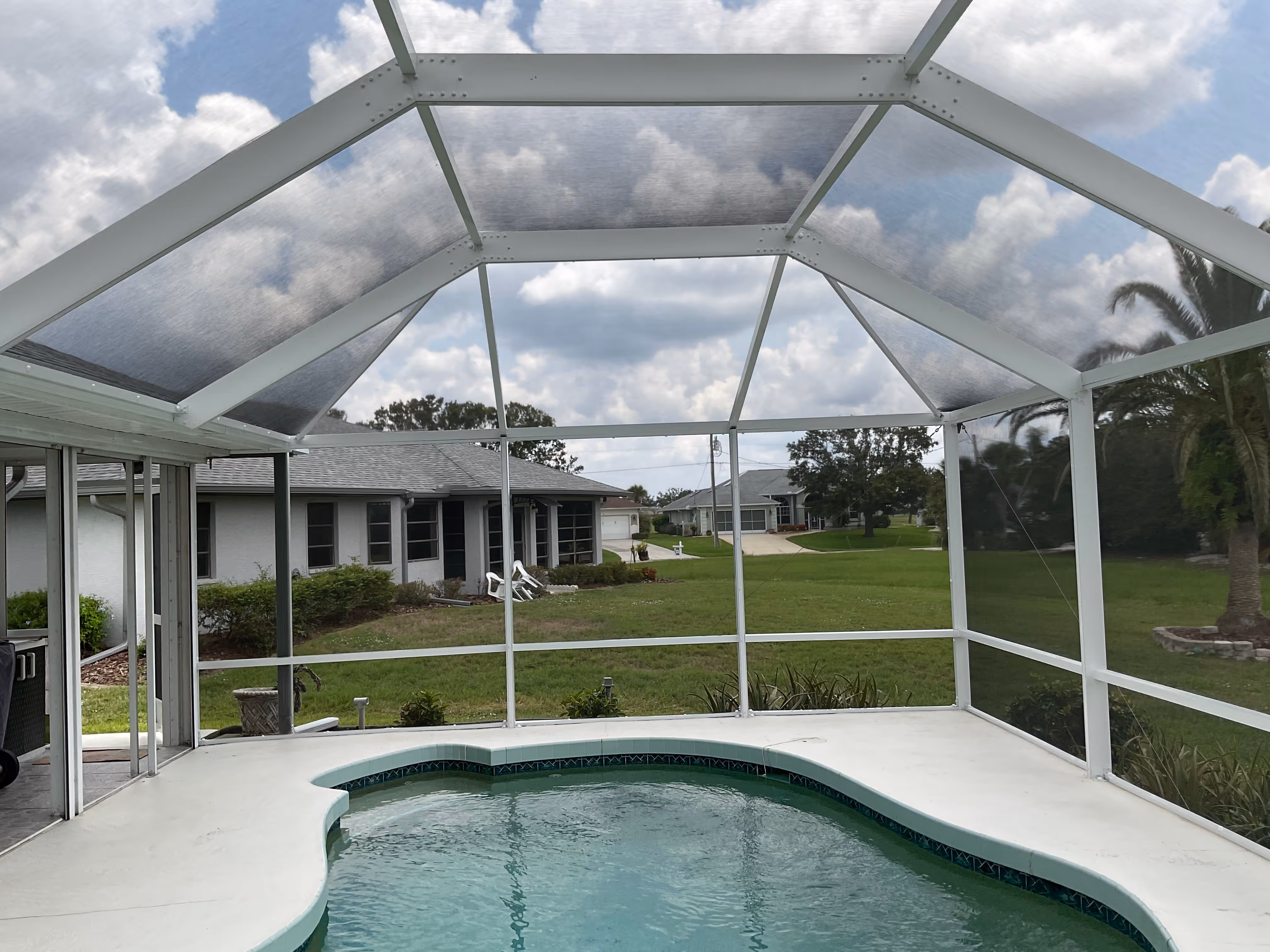 Pool enclosure project completed Miami-Dade County — AB Aluminum & Screens