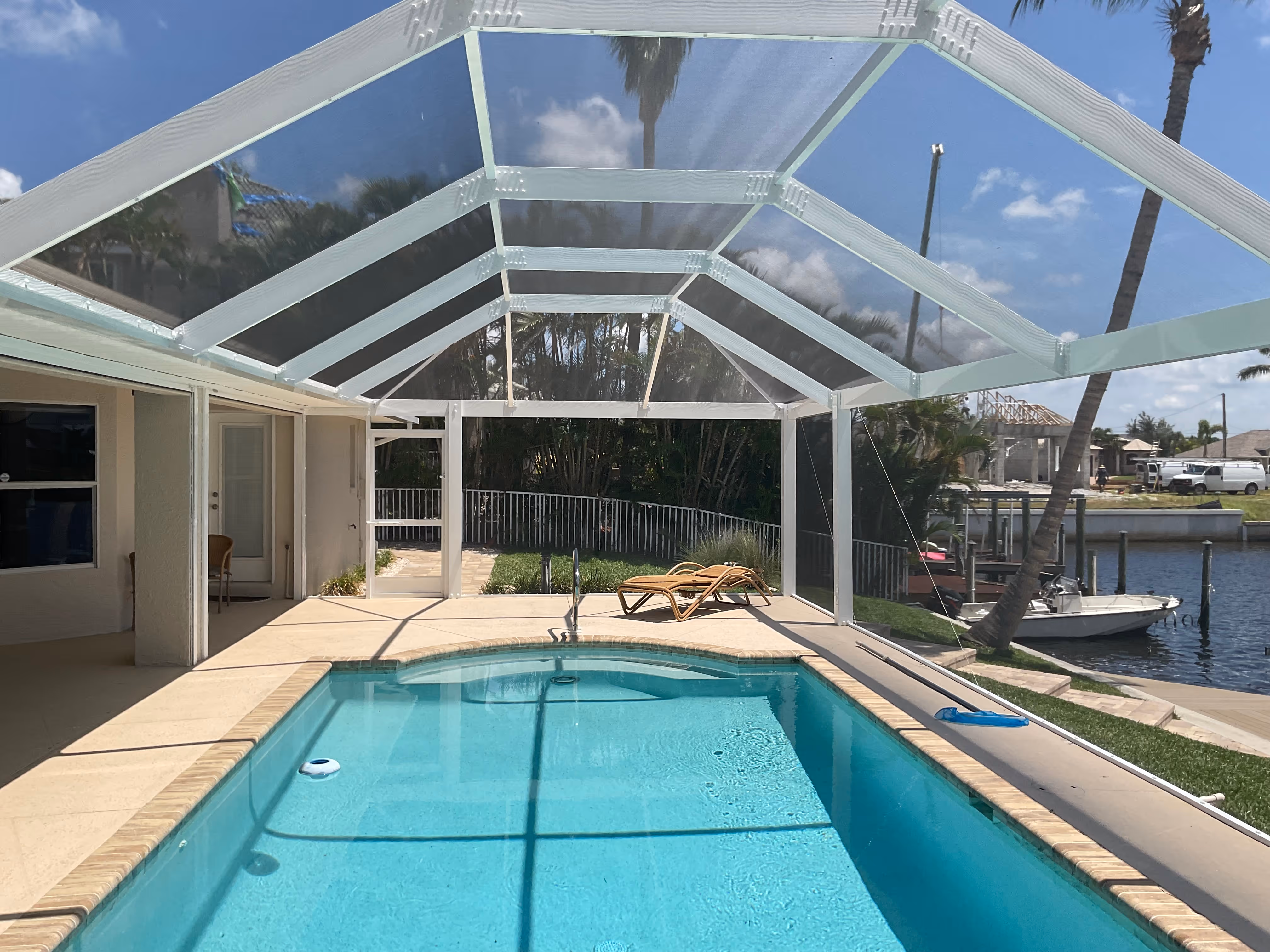 Screened pool area with aluminum framing South Florida — AB Aluminum & Screens