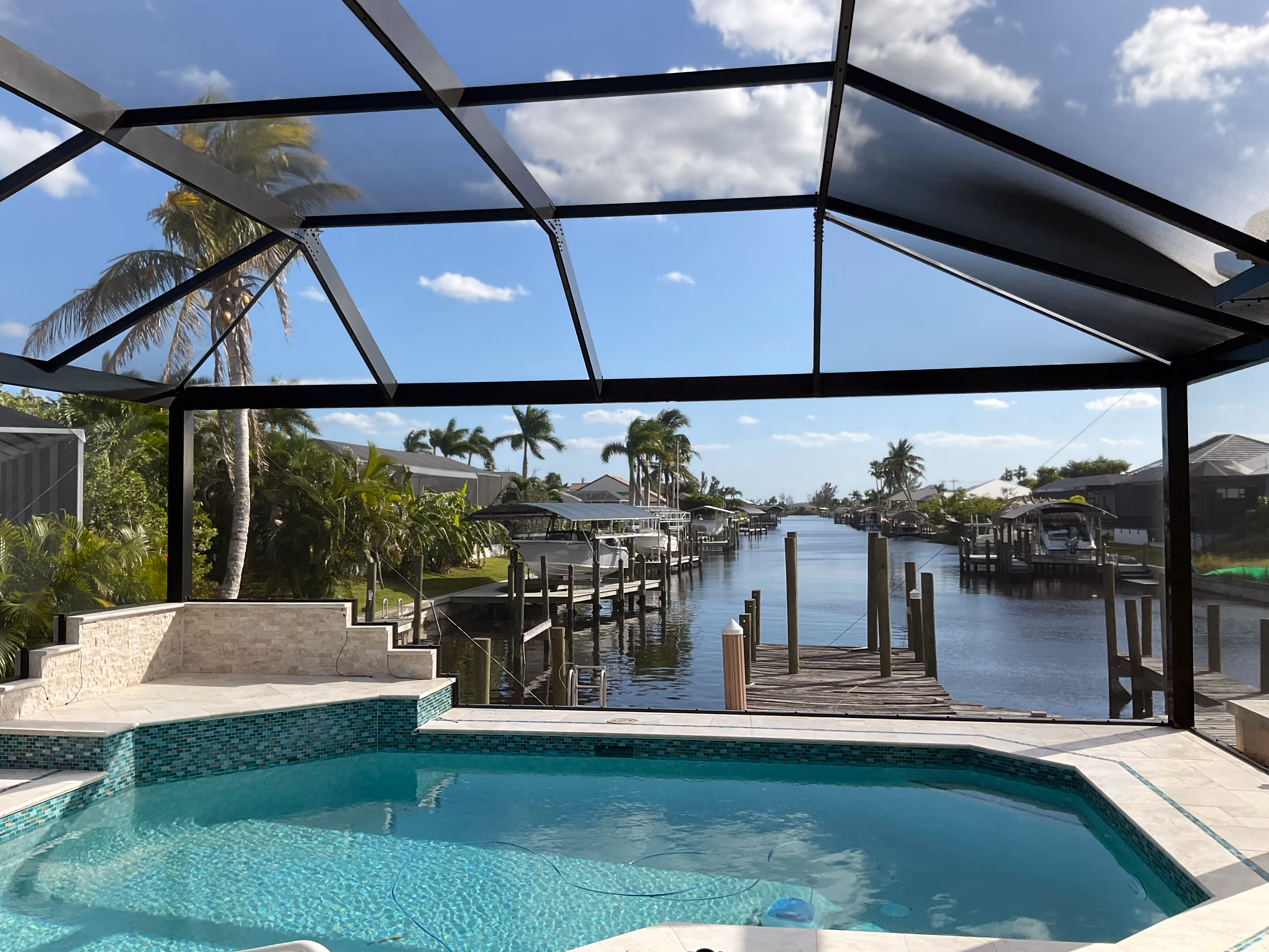 aluminum pool screen enclosure in Parkland, South Florida