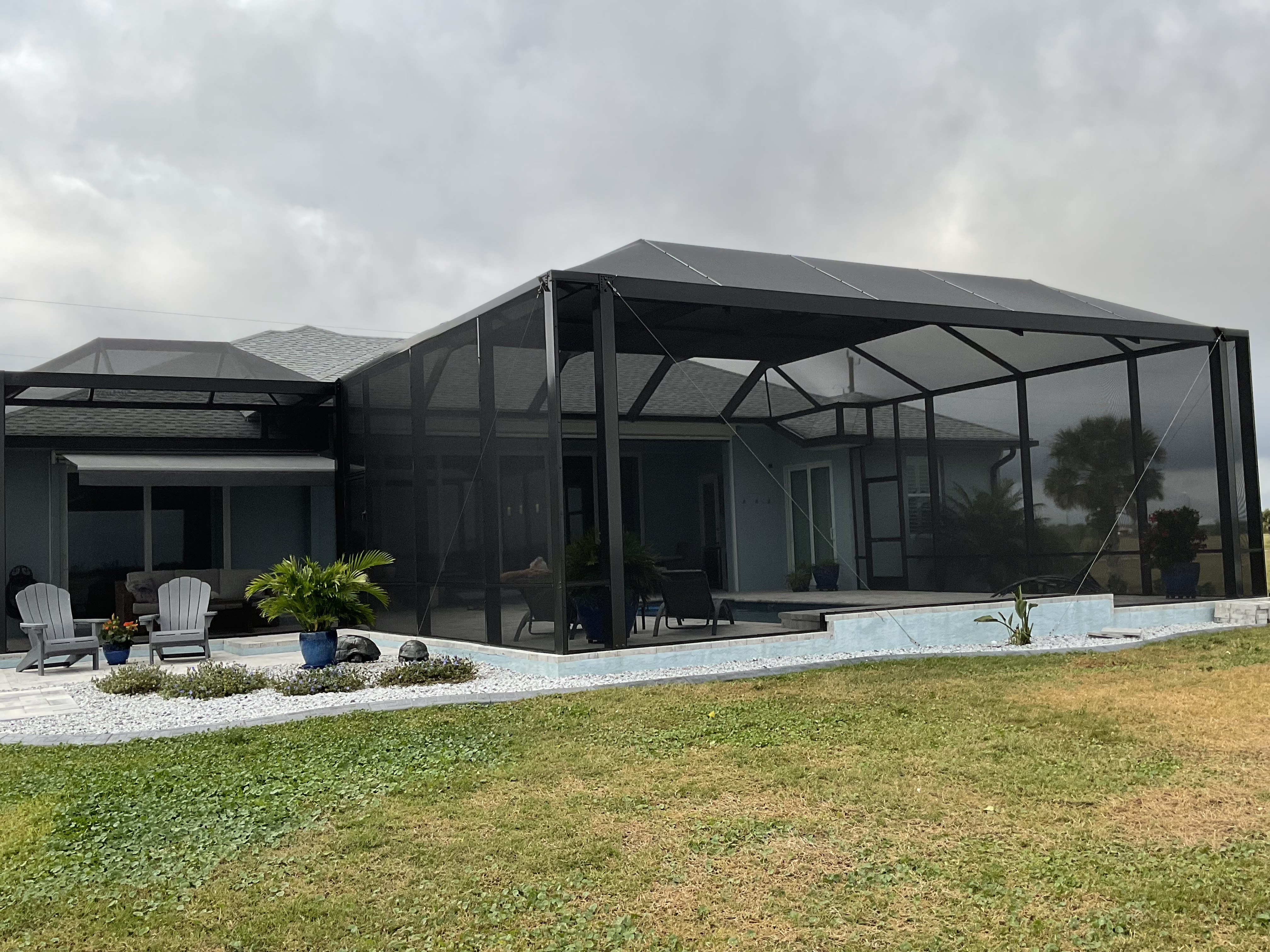 Residential pool screen enclosure South Florida backyard — AB Aluminum & Screens