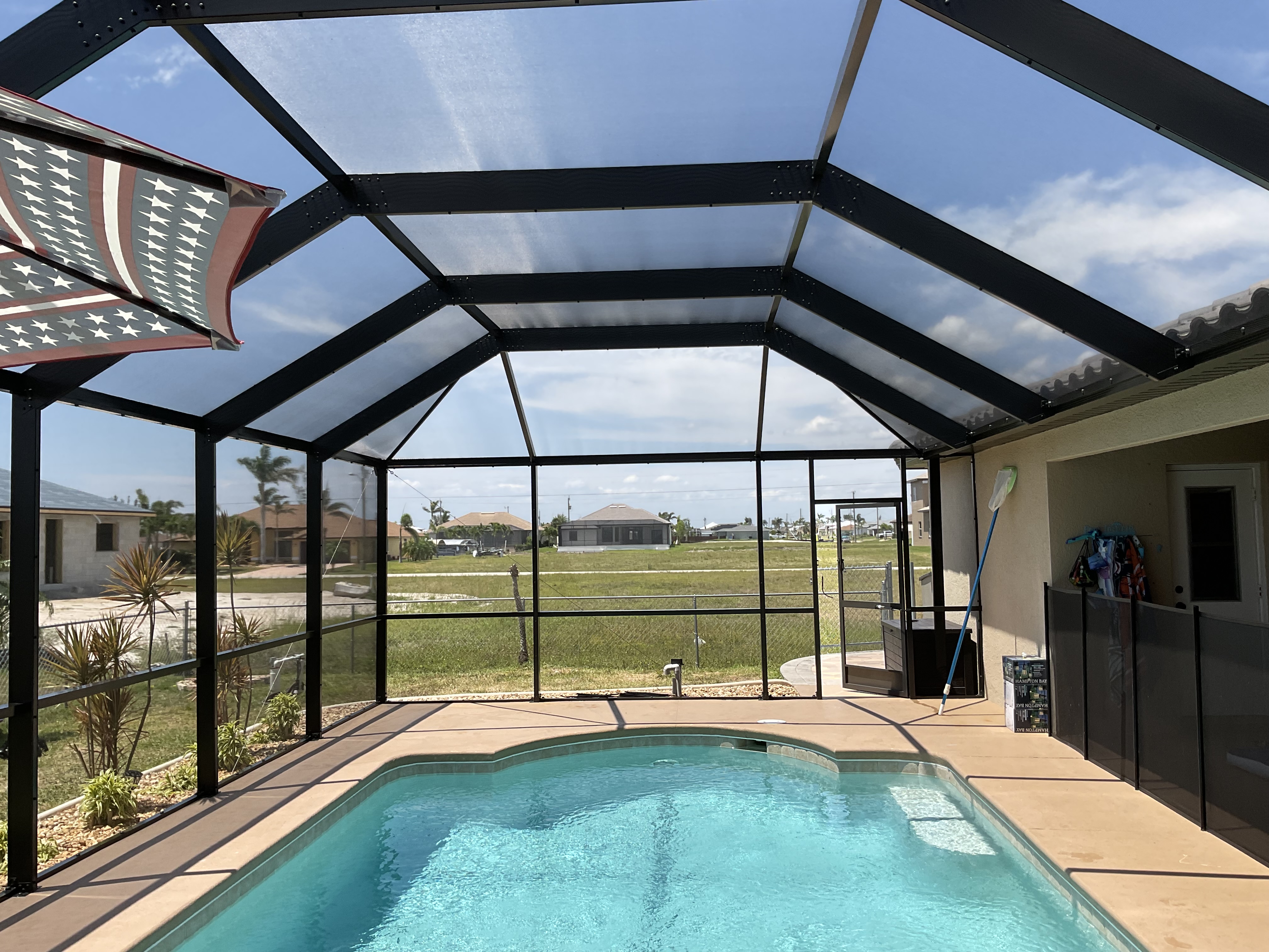 Pool screen enclosure with bronze aluminum frames South Florida — AB Aluminum & Screens