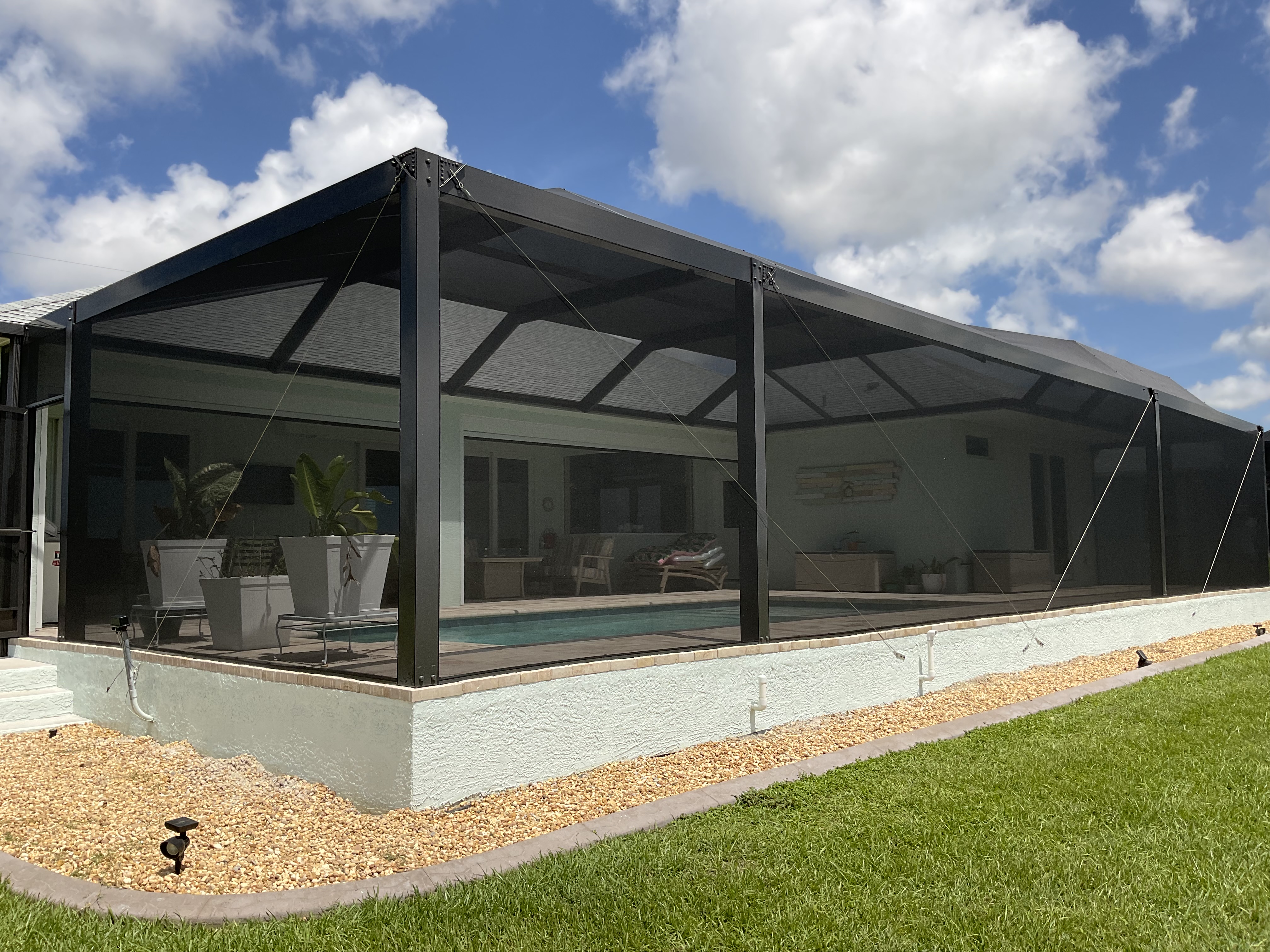Pool screen enclosure side entry door installation South Florida — AB Aluminum & Screens