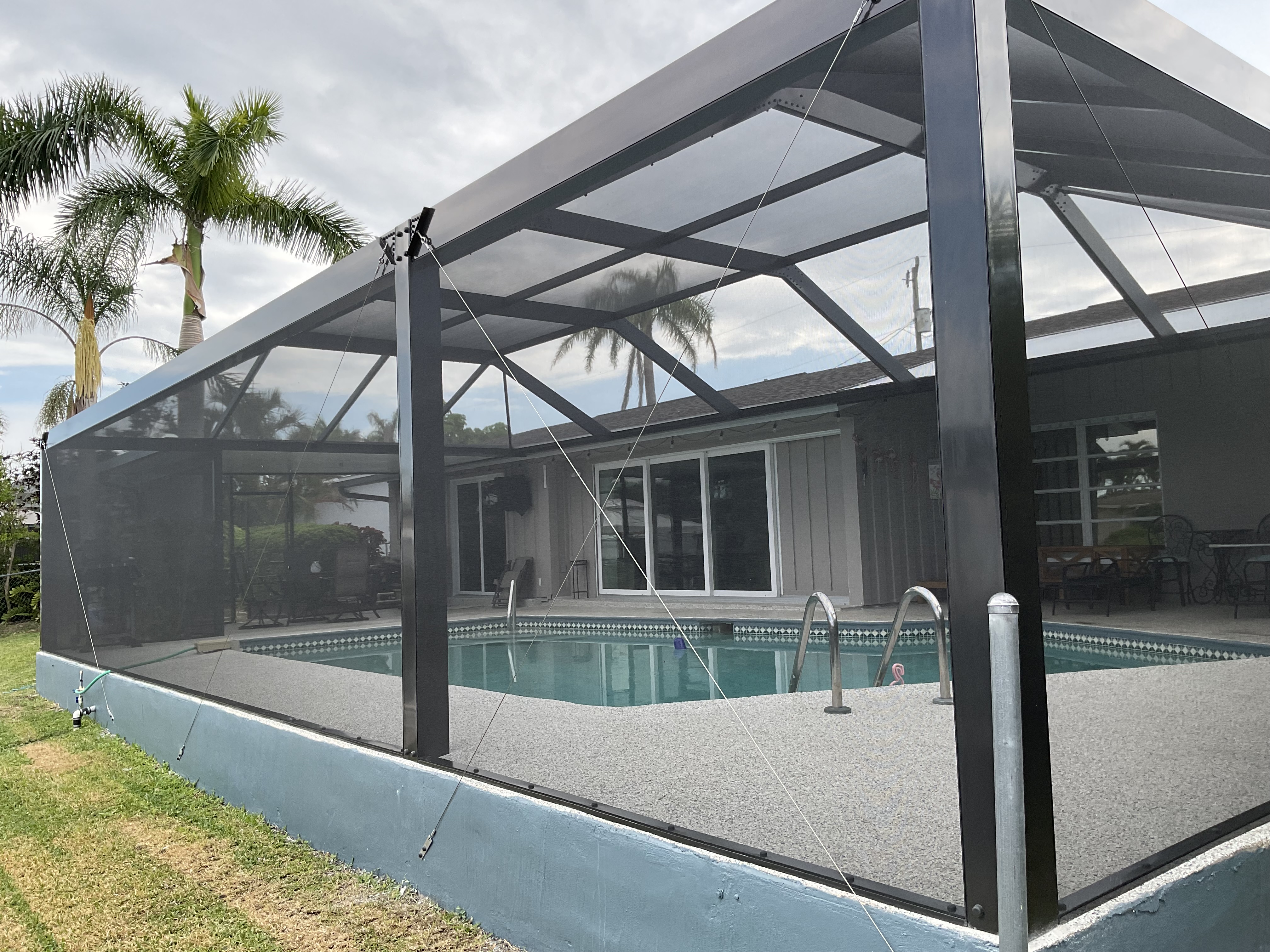 Pool cage with patio screen room attached South Florida — AB Aluminum & Screens