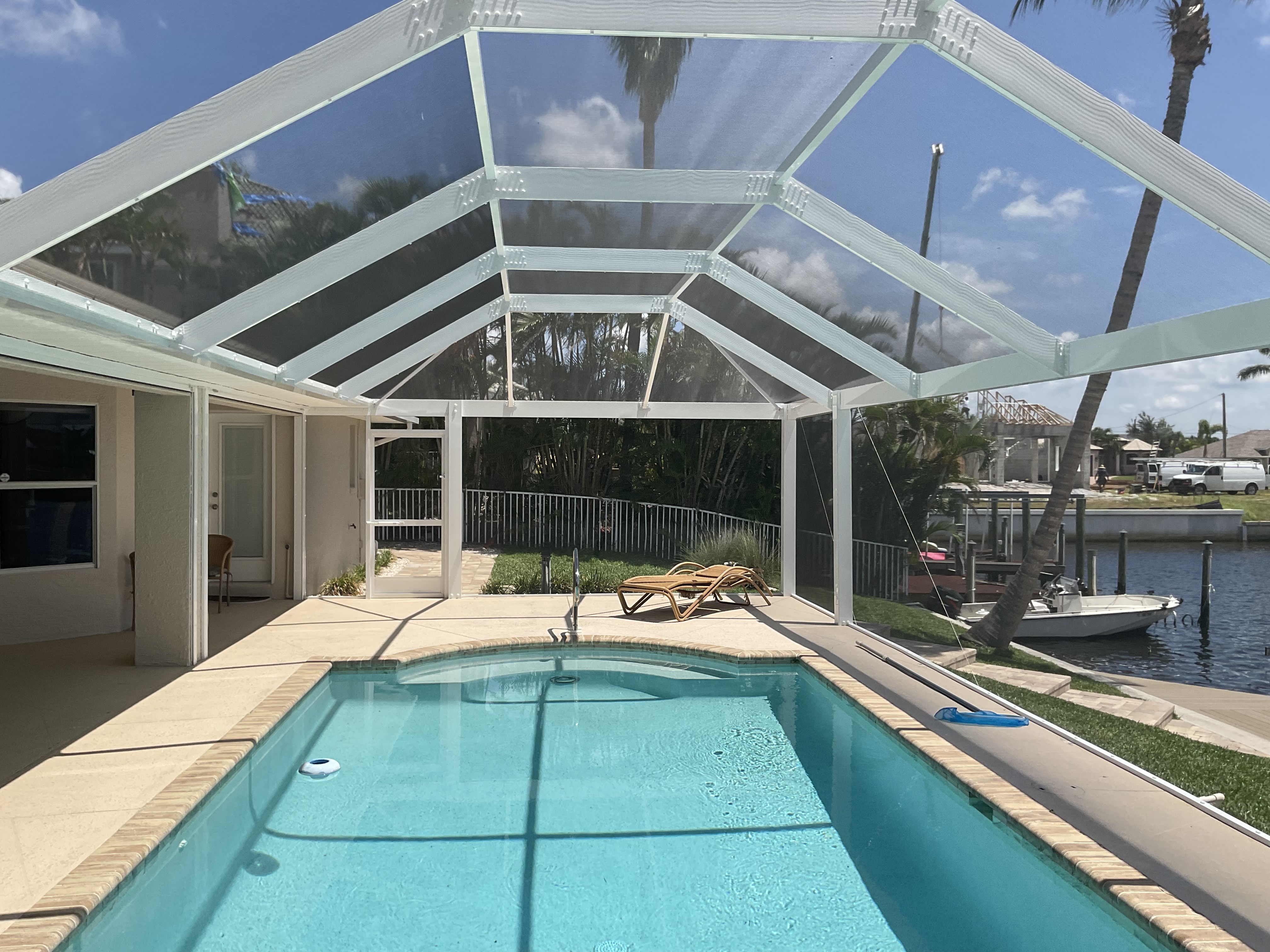 Screened pool area with aluminum framing South Florida — AB Aluminum & Screens