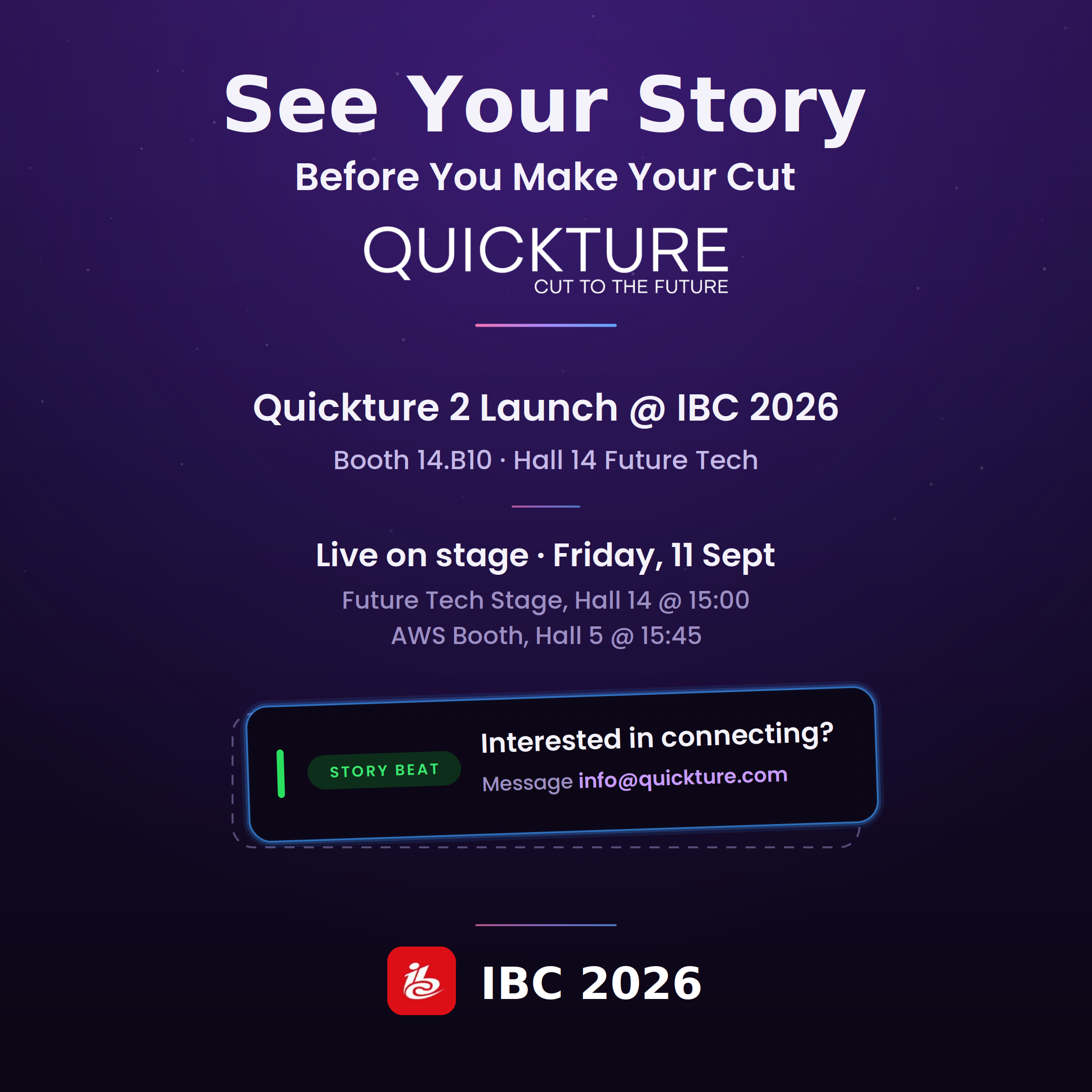 Meet Quickture at IBC2026