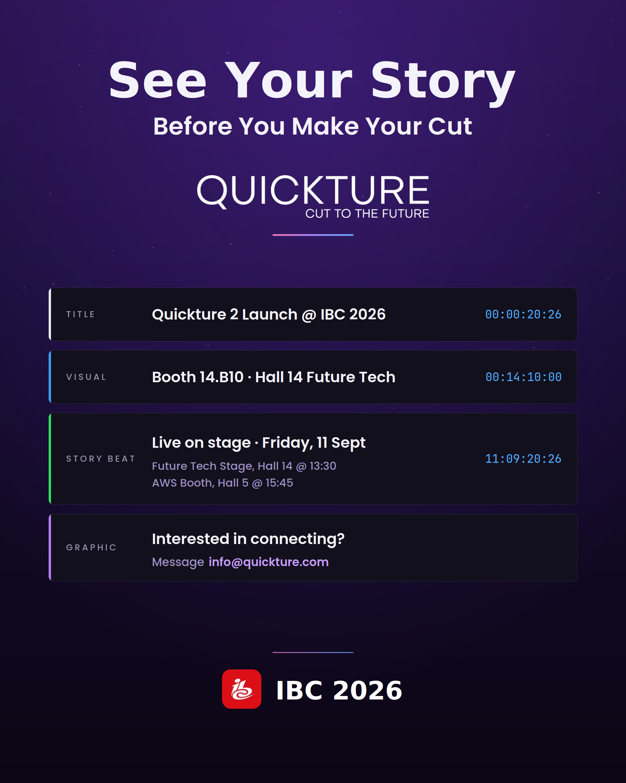 Meet Quickture at IBC2026