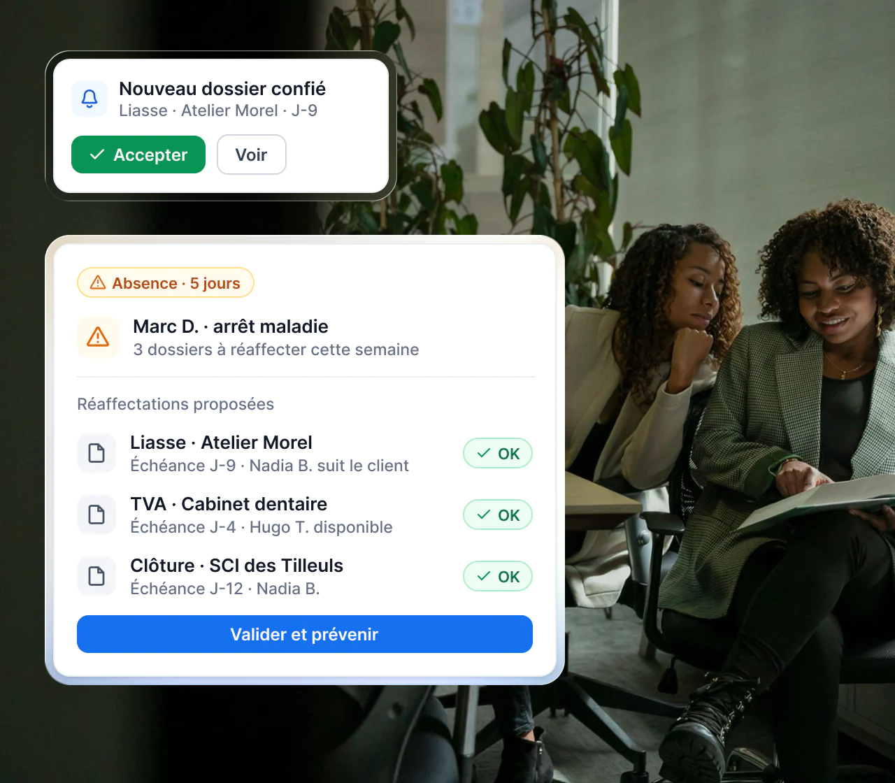 Interface Maglia : dossiers d’un collaborateur absent réaffectés avant leur échéance