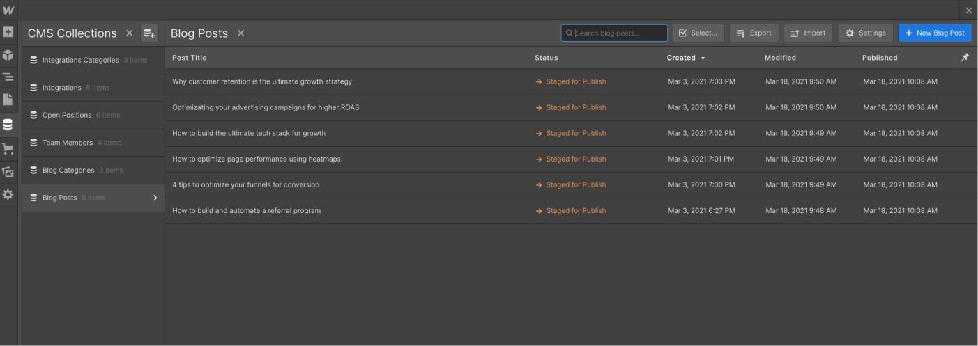 CMS Collection - Technology Webflow Template