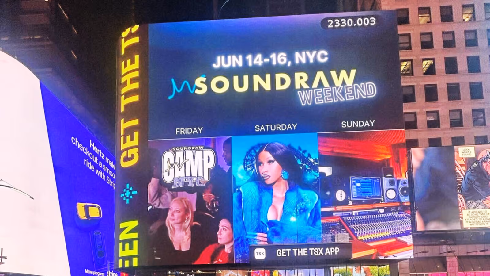 soundraw billboard on timesquare NYC