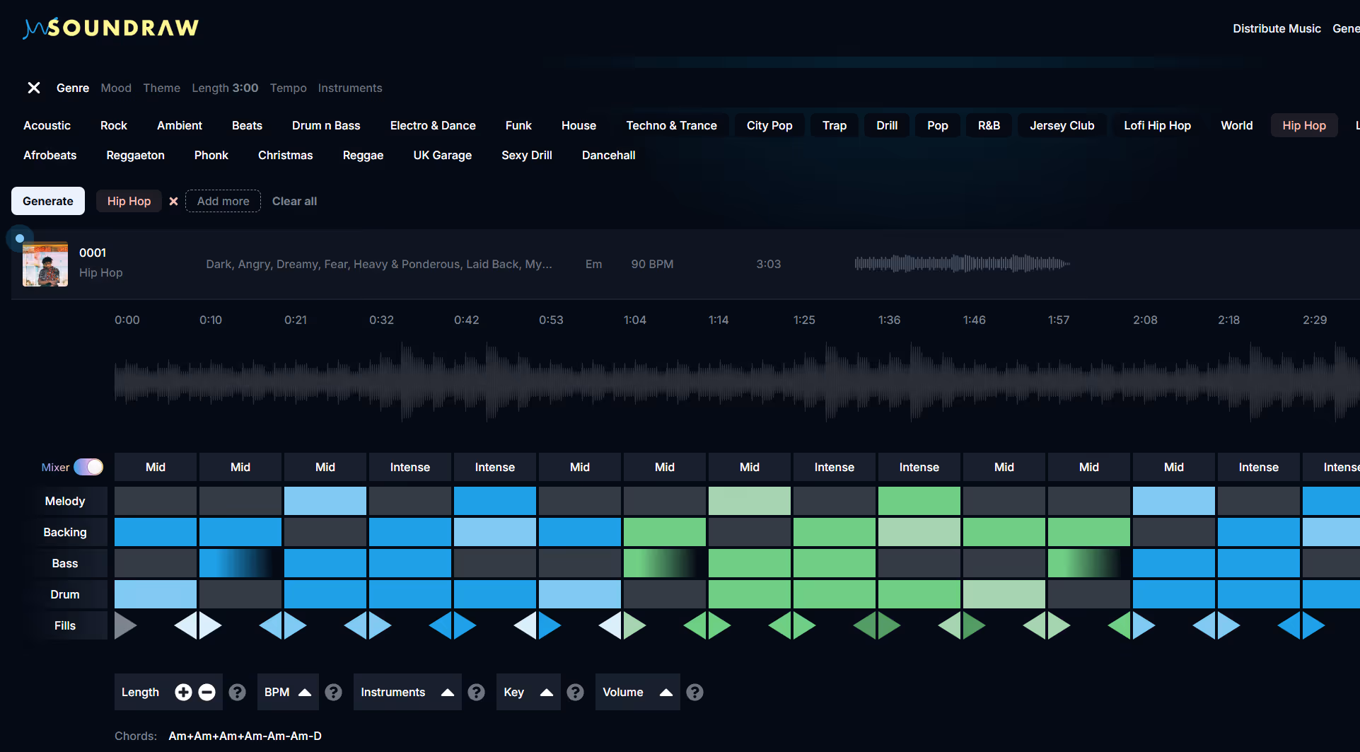 SOUNDRAW mobile music studio