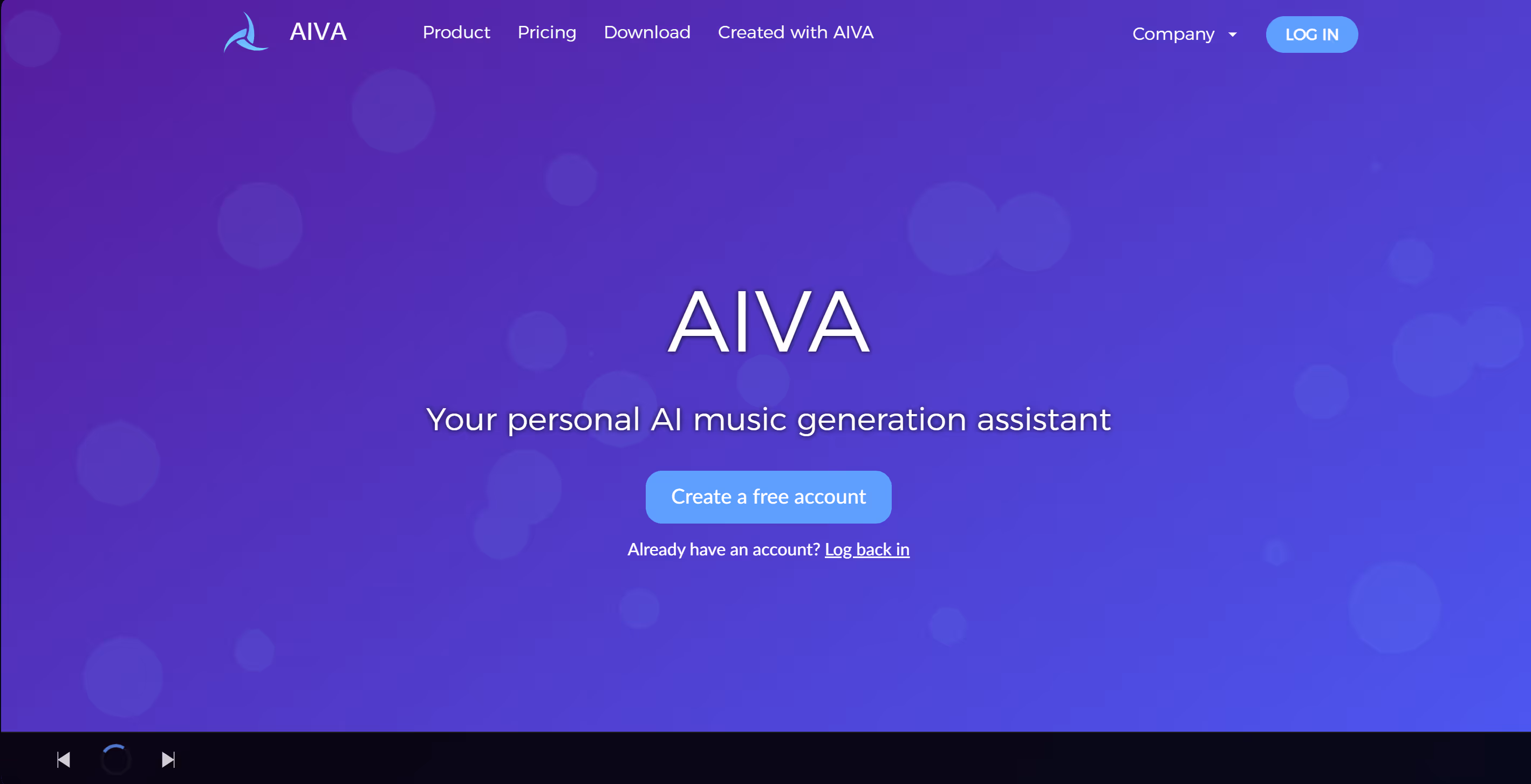 AIVA's main webpage - one of the best AI beatmaking apps for beginners.