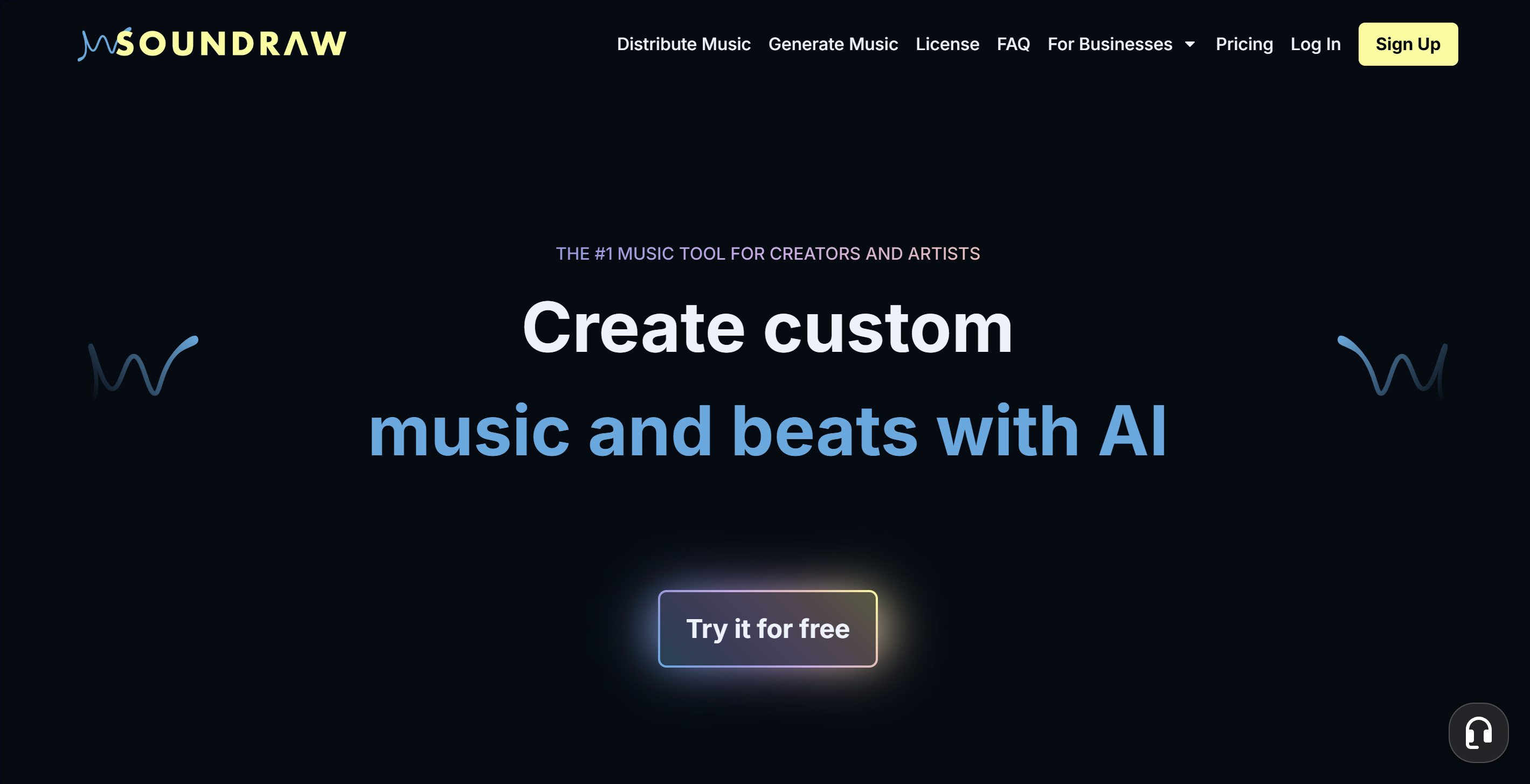 SOUNDRAW's main webpage - one of the best AI beatmaking apps for beginners.