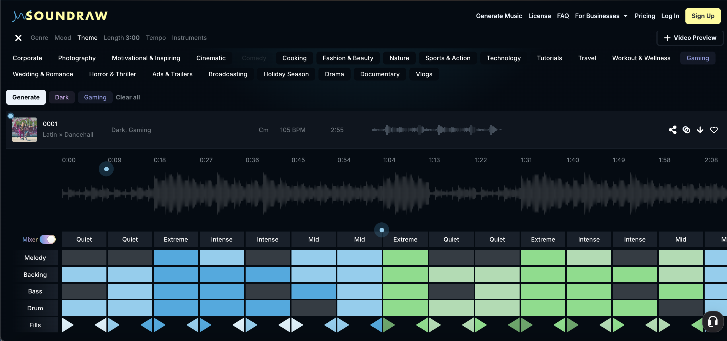 soundraw beat of the week dark theme