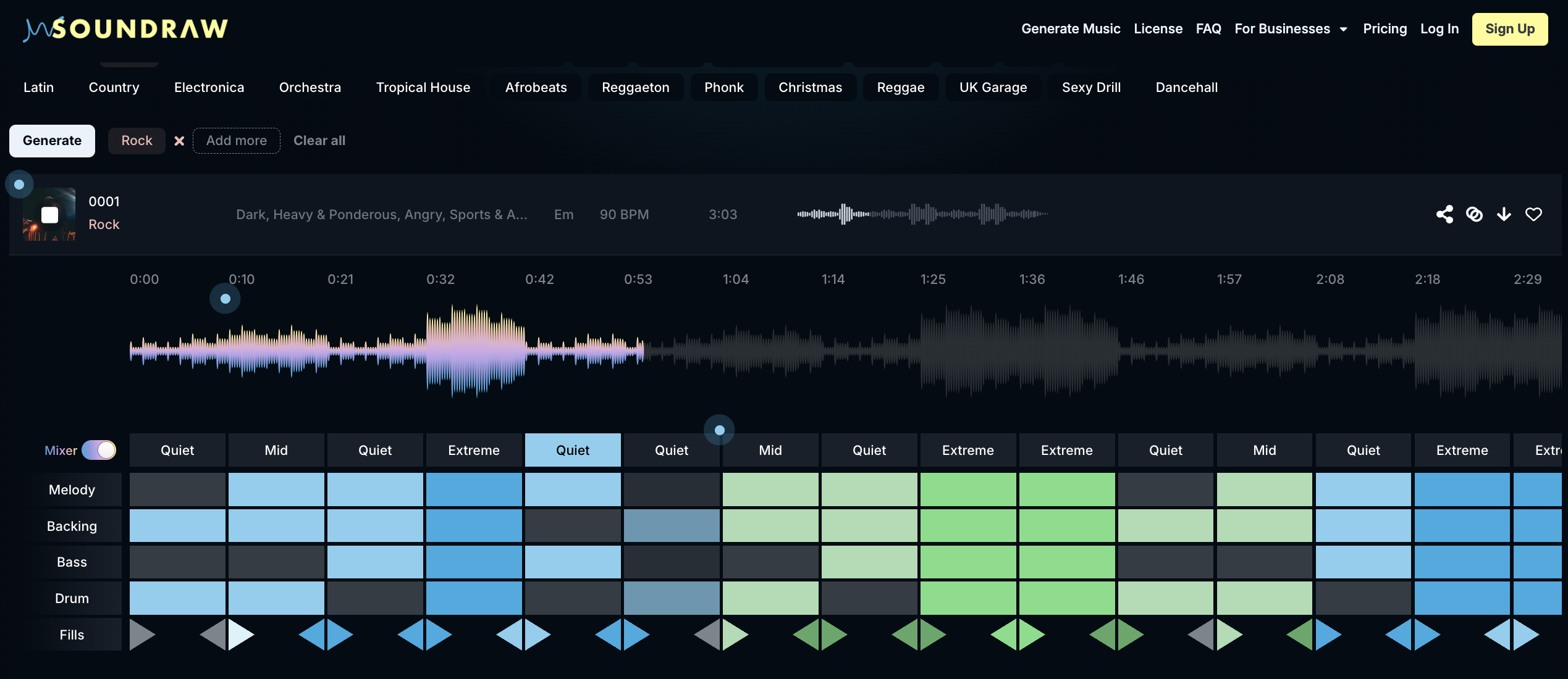 edit backing tracks in soundraw