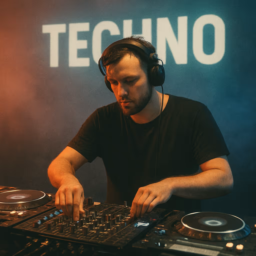 DJ performing techno set