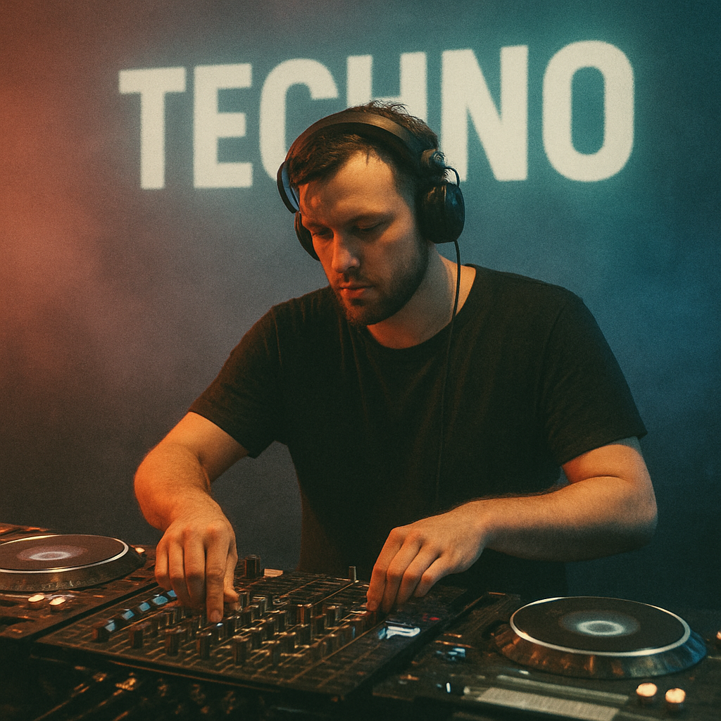 DJ performing techno set
