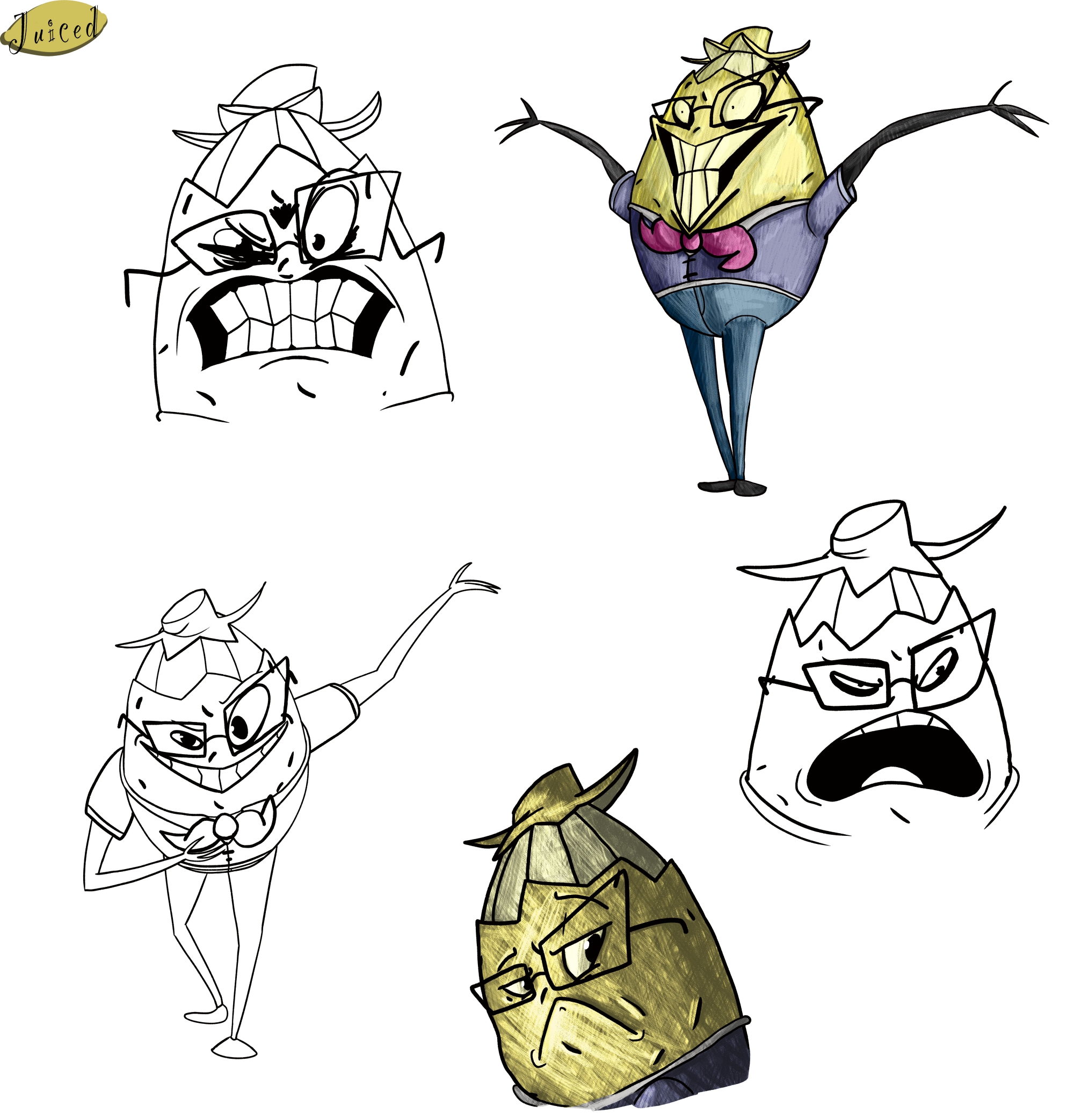 A character expression sheet for the main character of "Juiced," a college senior film I assisted on.