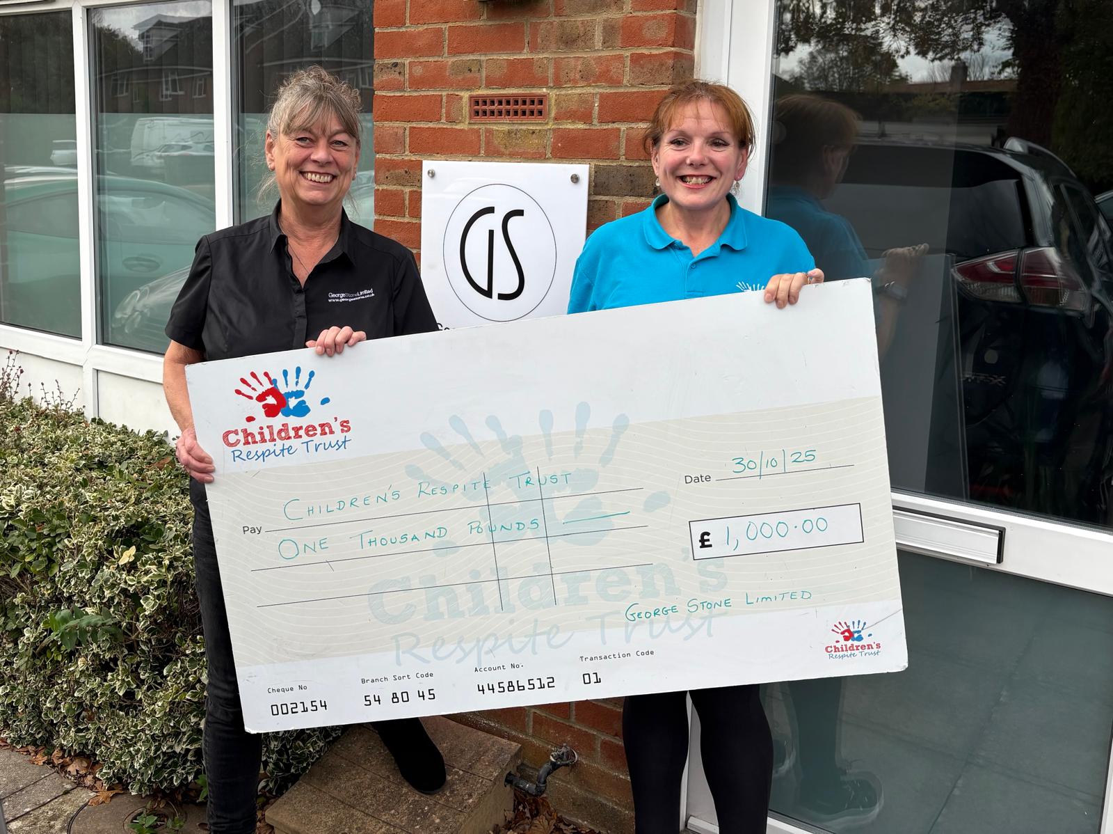 George Stone Limited donates to the Children’s Respite Trust