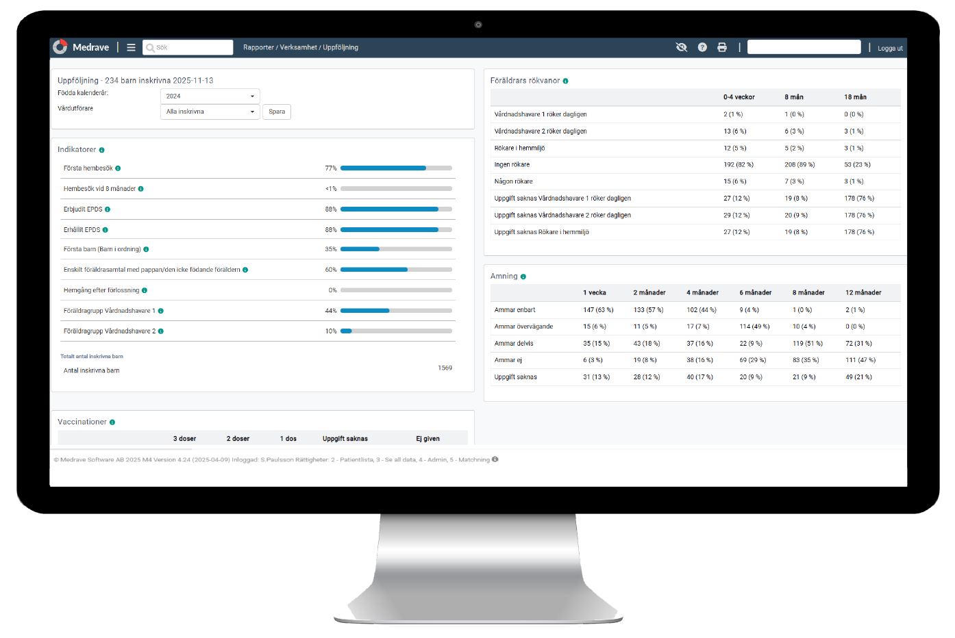 EPR system graphic, with happy nurse