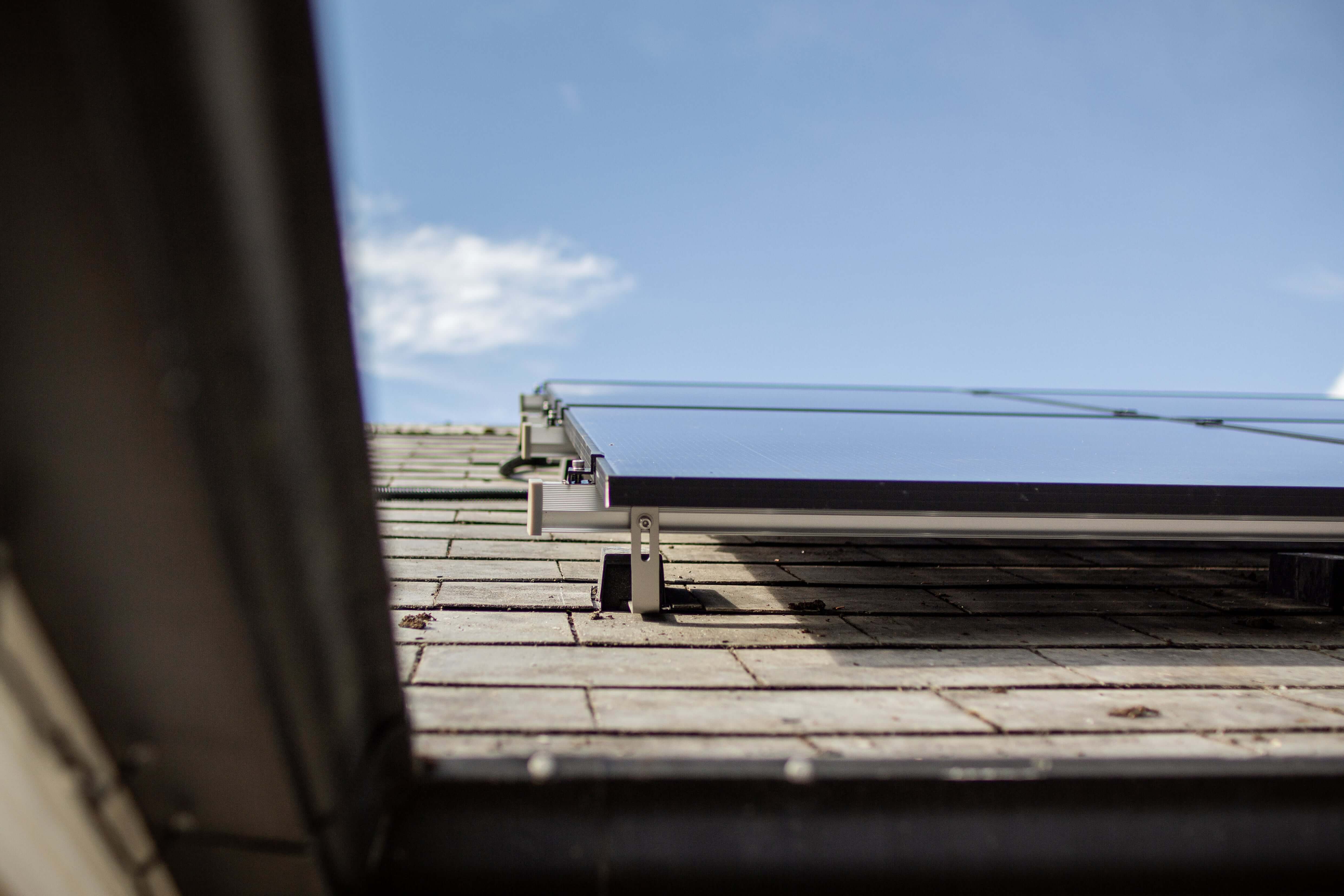 Solar panels on the roof