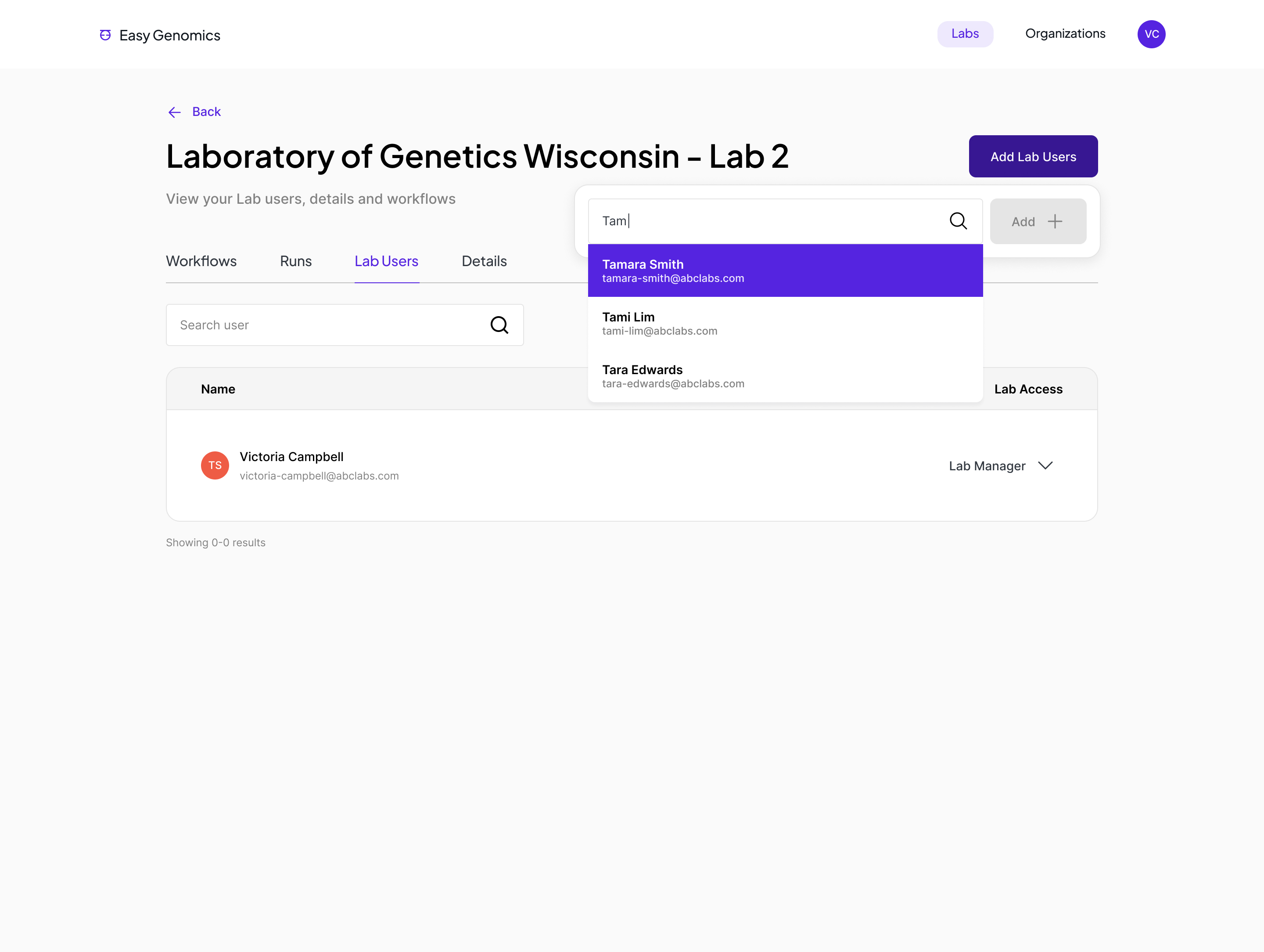 Adding members into a Lab