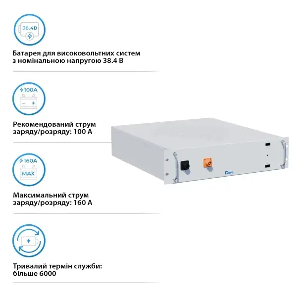 Батарея Deye високої напруги 38.4V 200Ah