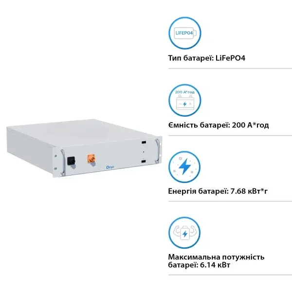 Deye BOS-A-Pack7.68 акумулятор для сонячної енергії