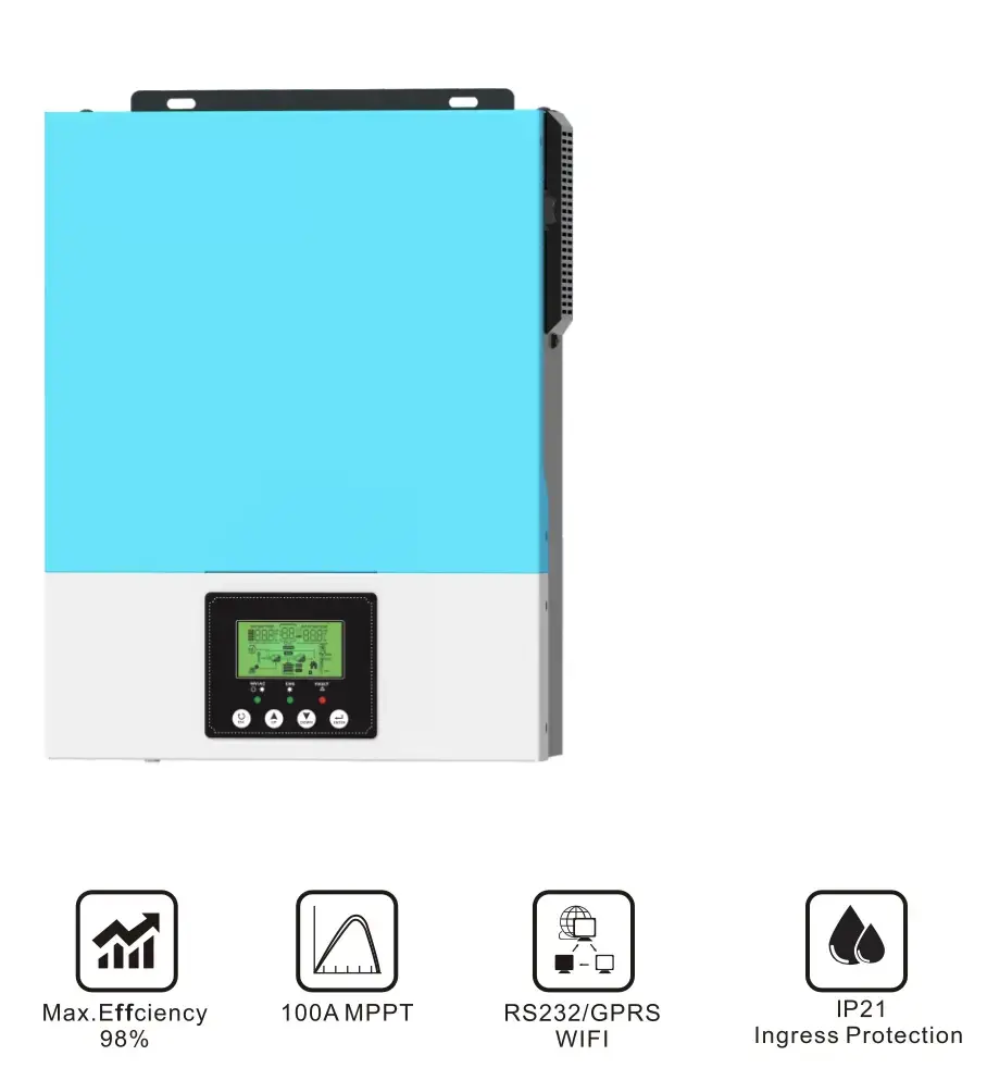 Гібридний інвертор Next NM-3200-24 (3.2 кВт, 24В) — чиста синусоїда, MPPT 80A, підтримка підмішування